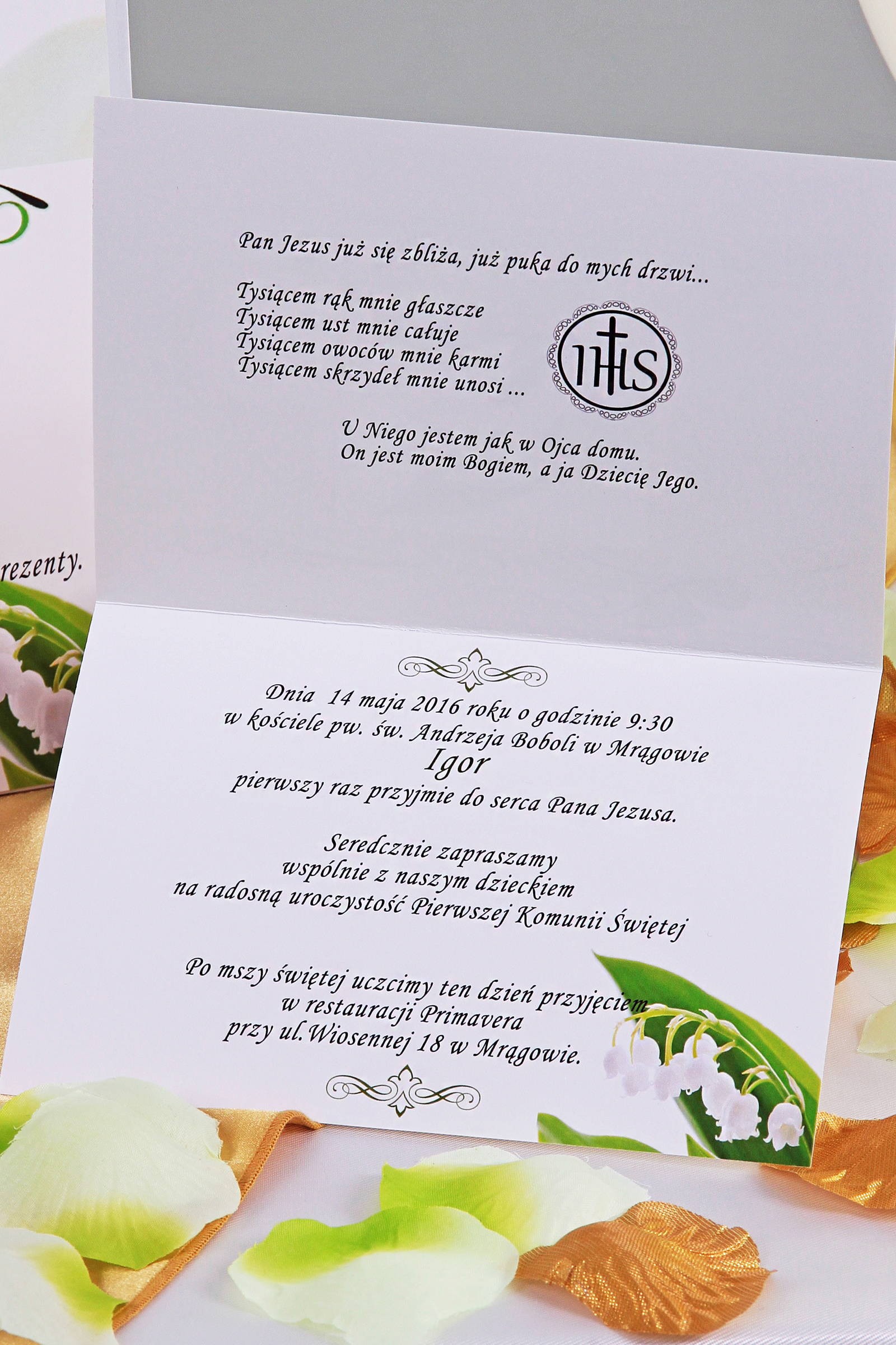 Invitations de communion personnalisées à partir de sets - Muguet Invitations de communion personnalisées à partir de sets - Muguet - obraz 3