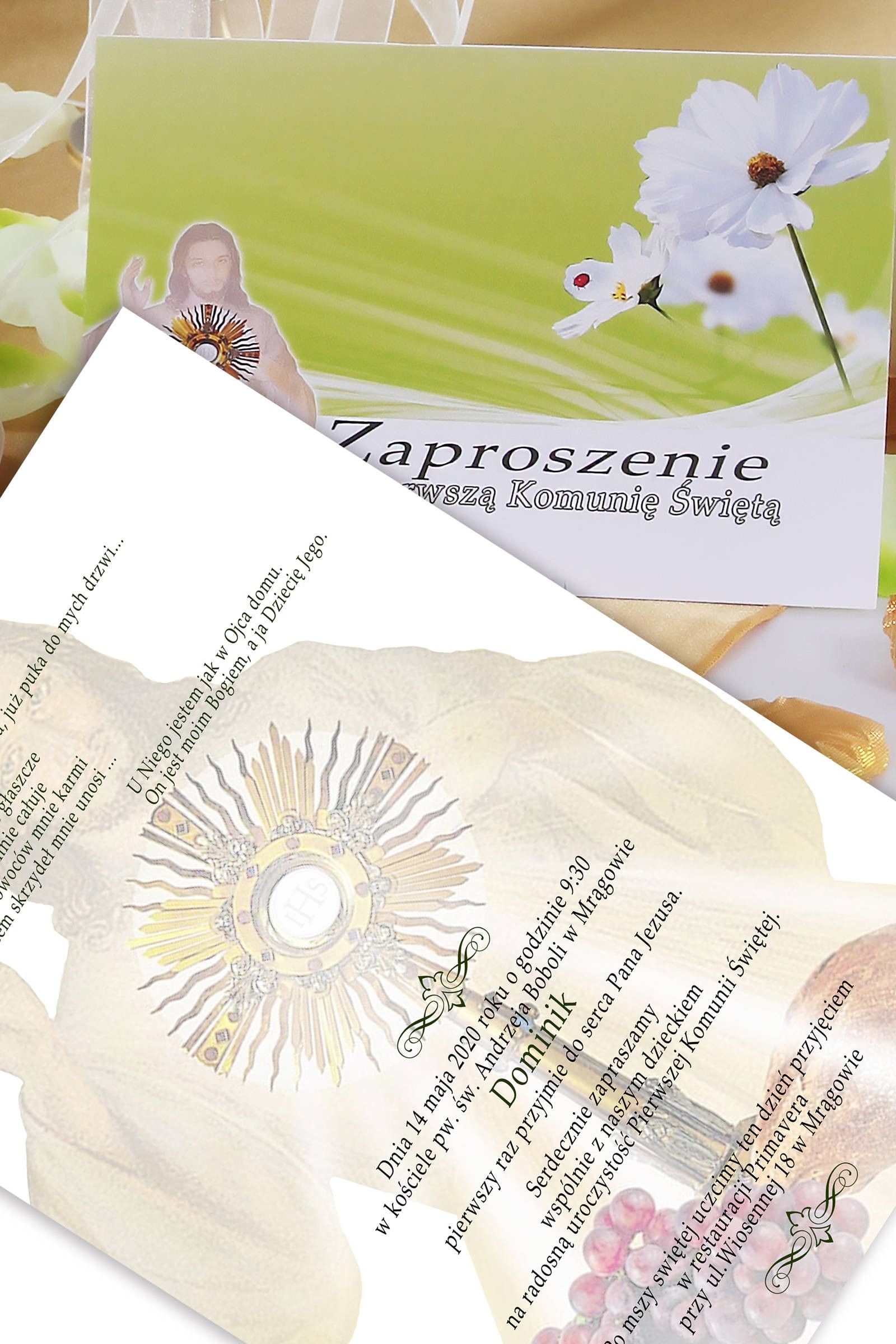 Personalized communion invitations from kits - Bławatek - obraz 0