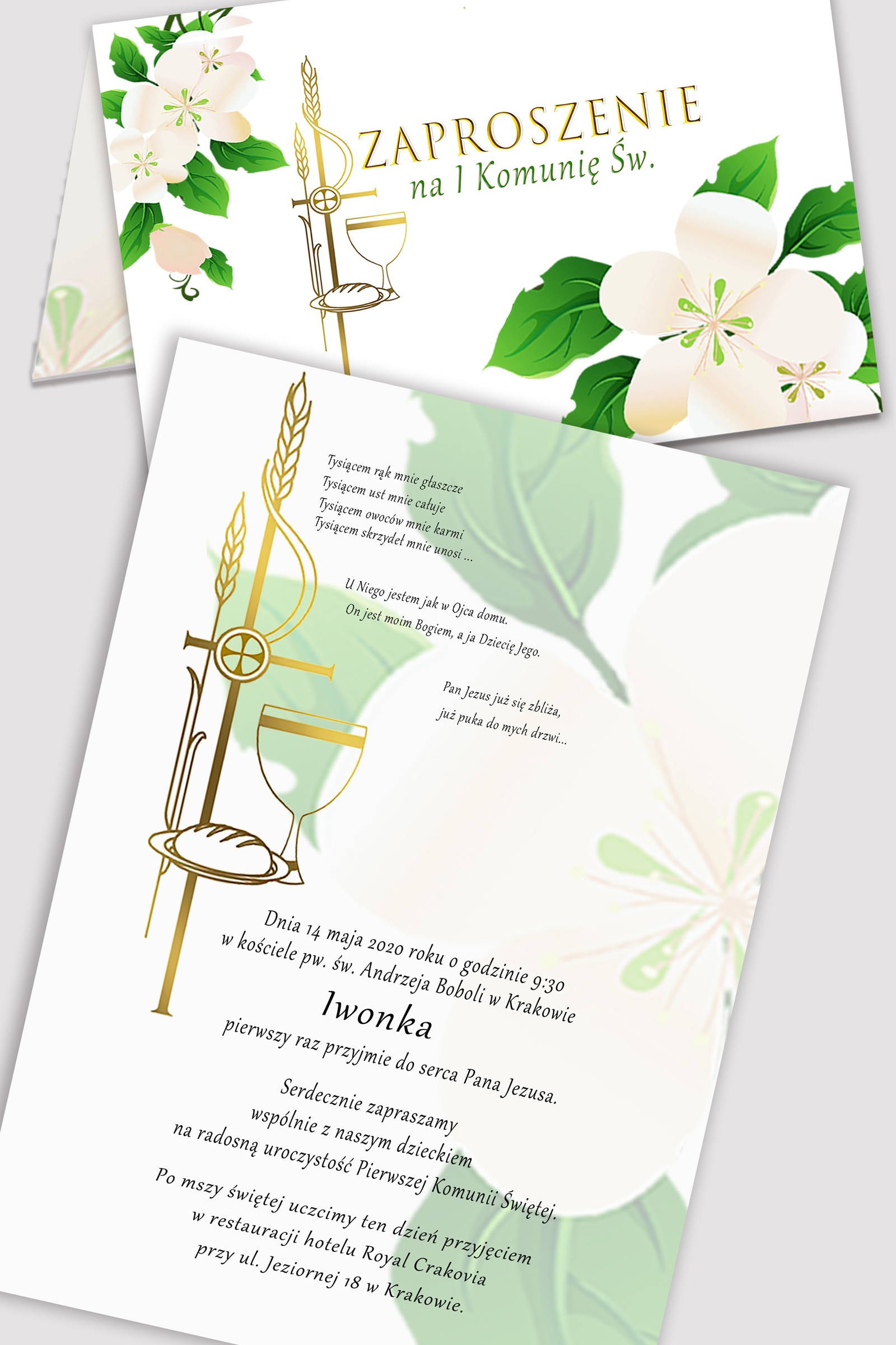 Invitations personnalisées pour communion à partir de sets - Fraîcheur du matin Invitations personnalisées pour communion à partir de sets - Fraîcheur du matin - obraz 0