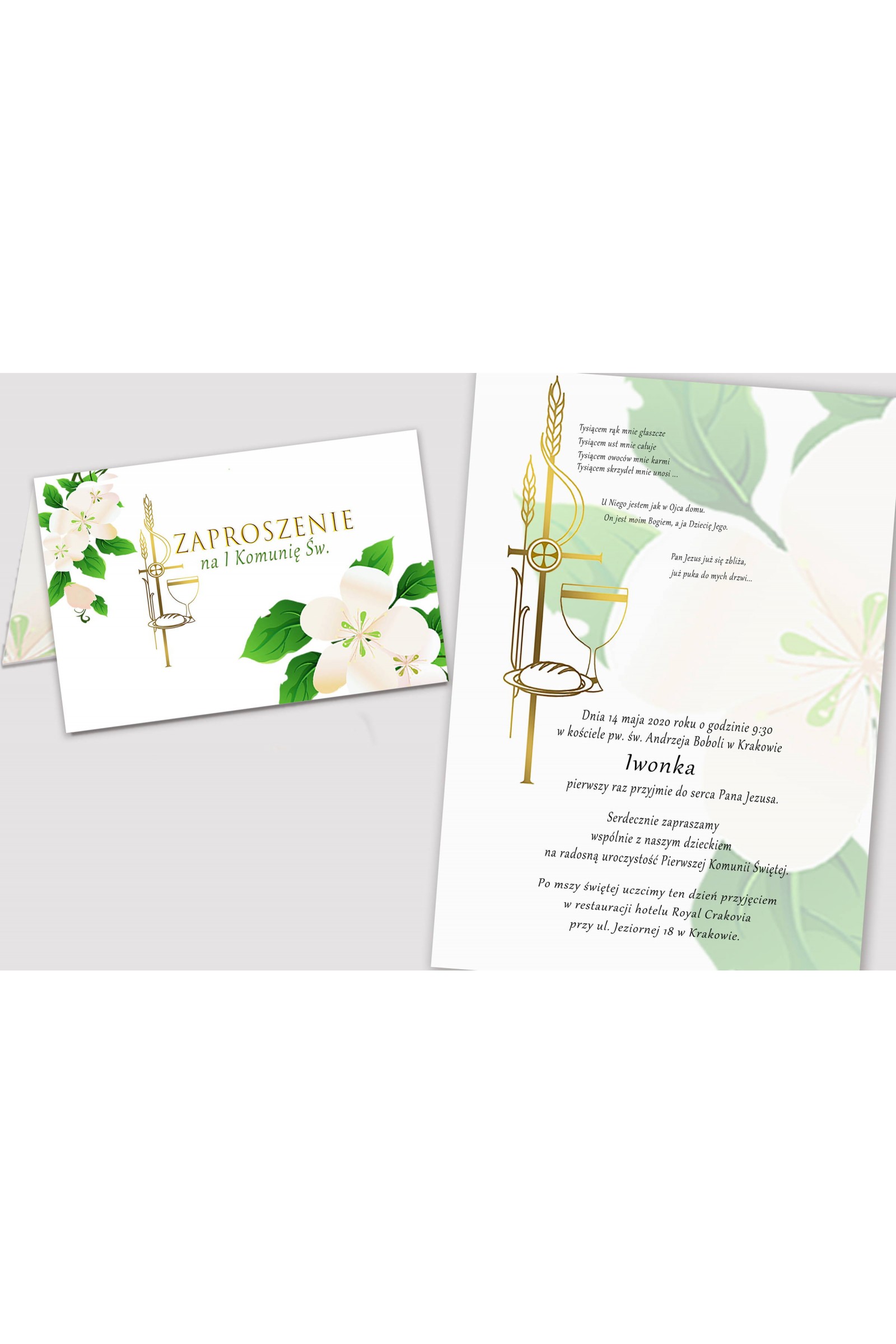 Invitations personnalisées pour communion à partir de sets - Fraîcheur du matin Invitations personnalisées pour communion à partir de sets - Fraîcheur du matin - obraz 2