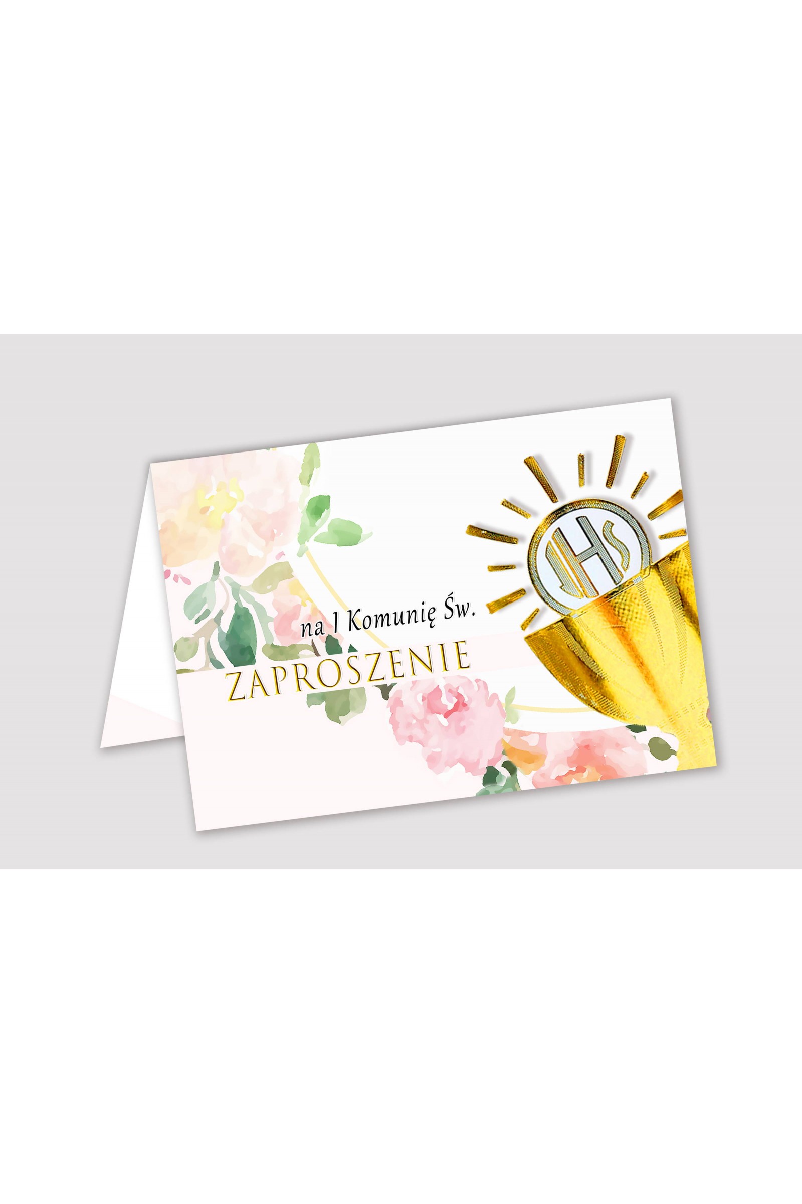 Invitations de communion personnalisées issues des ensembles - Aquarelle rose - obraz 1