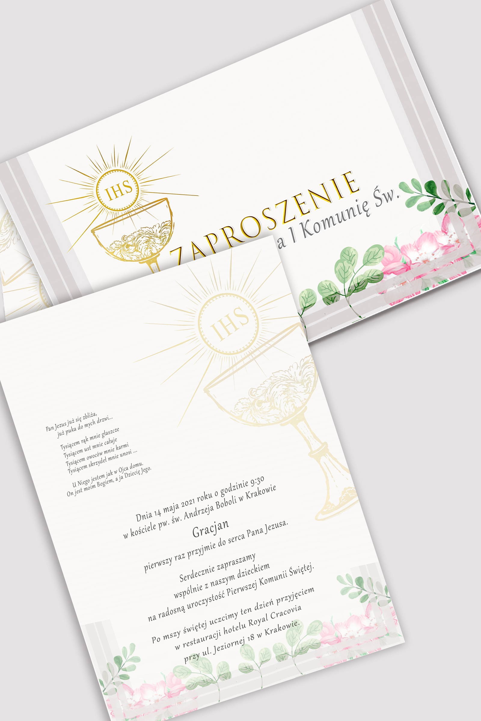 Personalized communion invitations from sets - Violets watercolor Personalized communion invitations from sets - Violets watercolor - obraz 0