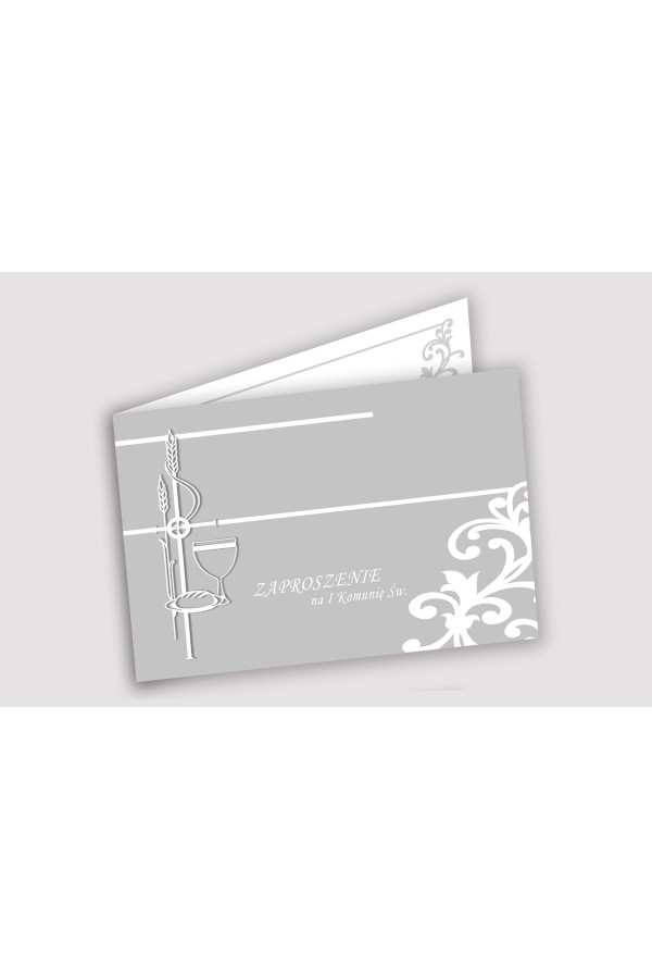 Invitations de communion personnalisées à partir de sets - Élégance blanche Invitations de communion personnalisées à partir de sets - Élégance blanche - obraz 1