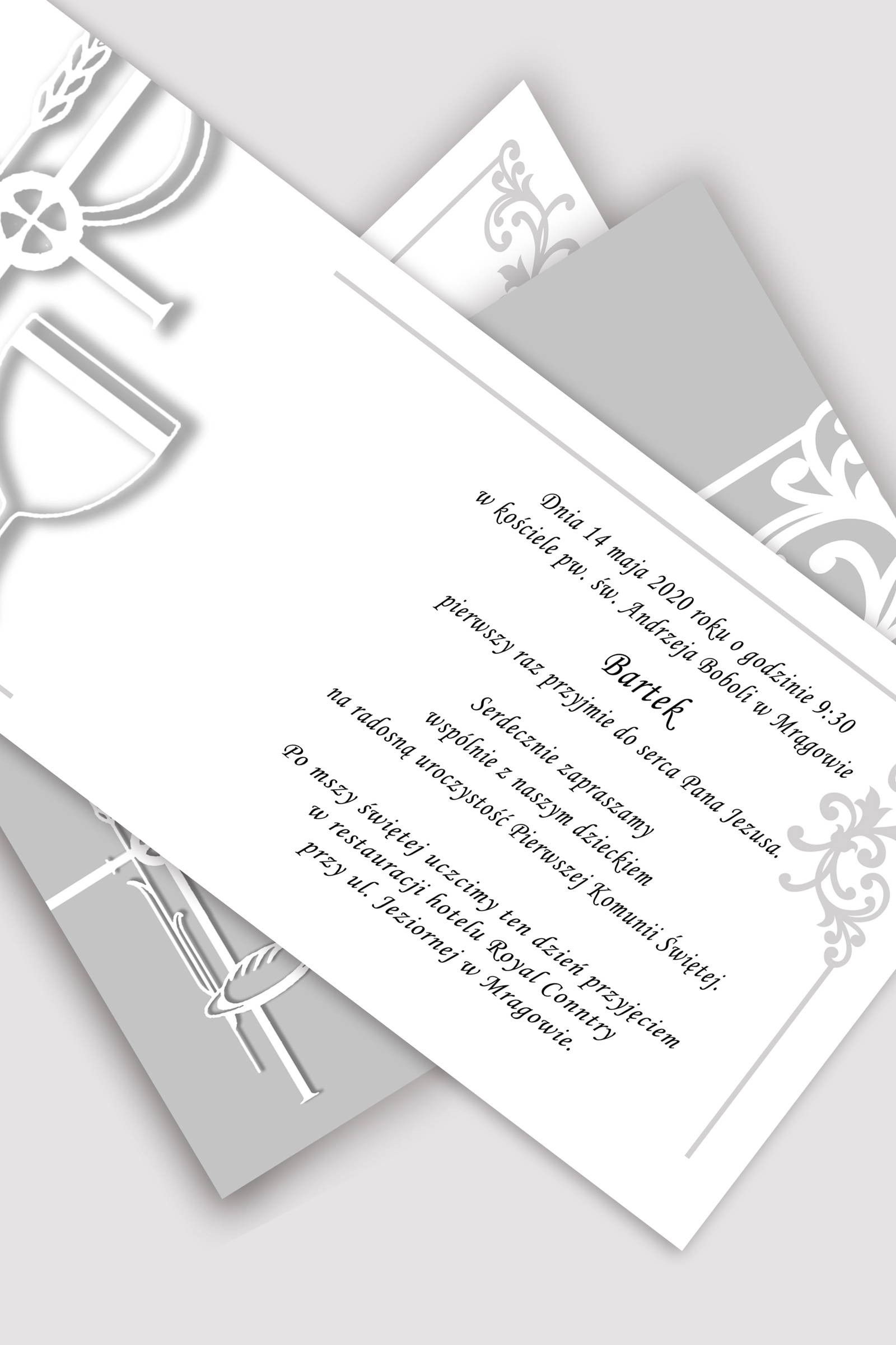Invitations de communion personnalisées à partir de sets - Élégance blanche Invitations de communion personnalisées à partir de sets - Élégance blanche - obraz 0