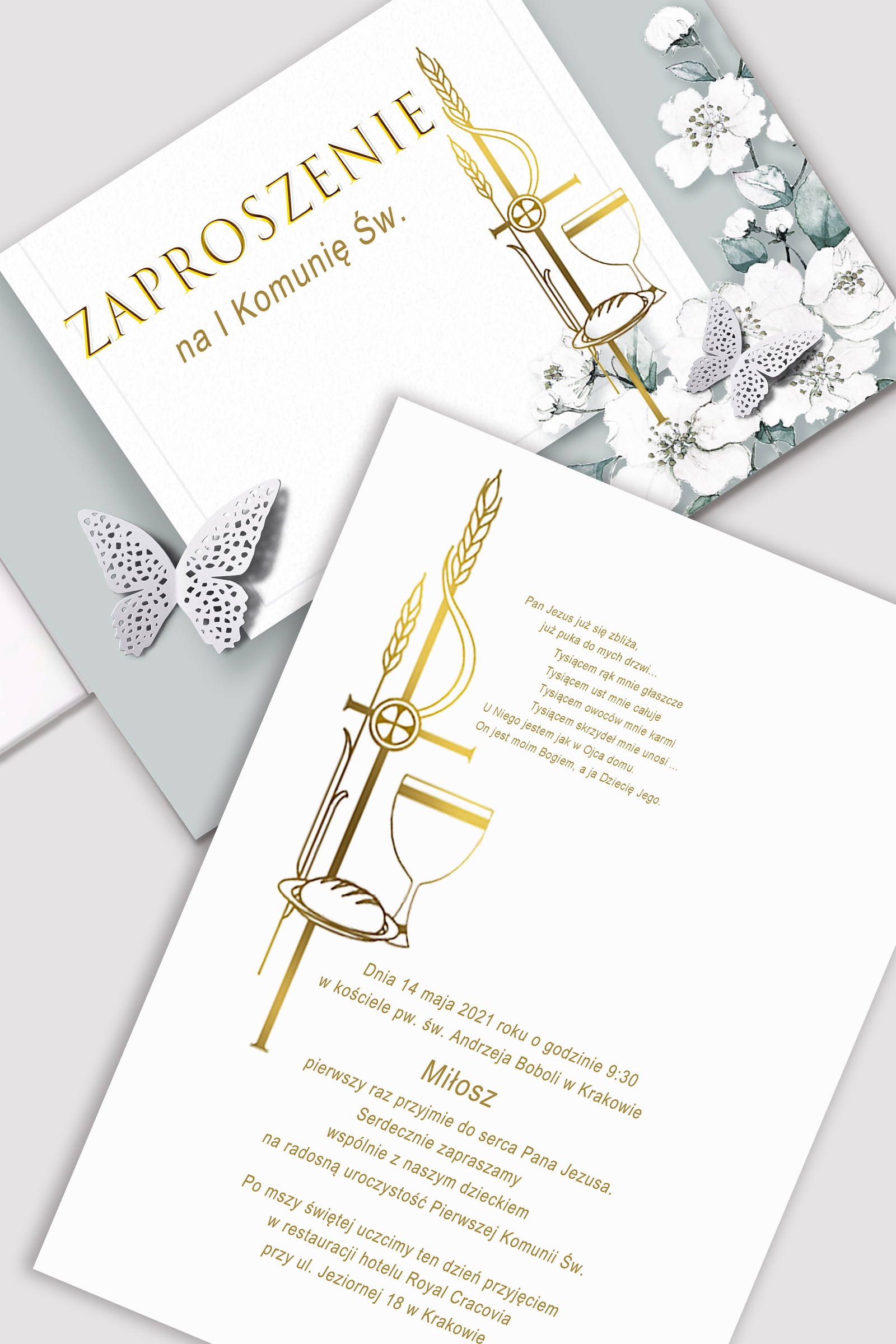 Invitations de communion personnalisées de collections - Jardin de Jasmin Invitations de communion personnalisées de collections - Jardin de Jasmin - obraz 0