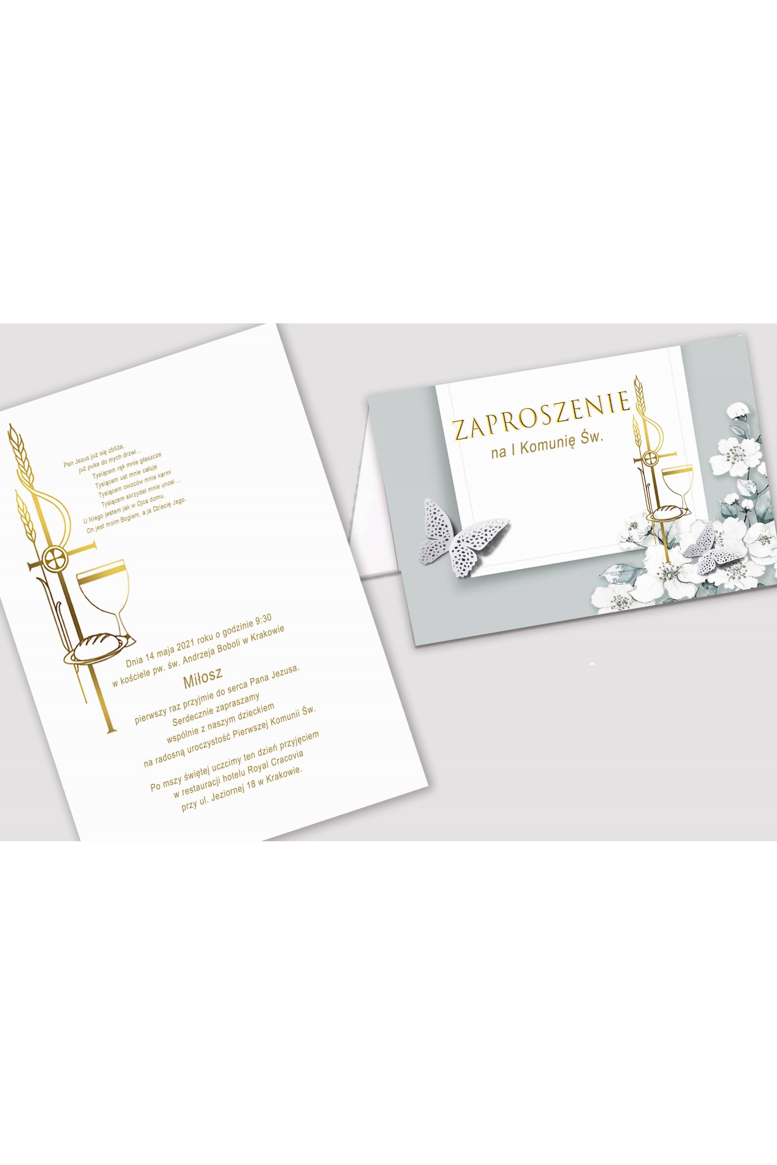 Invitations de communion personnalisées de collections - Jardin de Jasmin Invitations de communion personnalisées de collections - Jardin de Jasmin - obraz 2