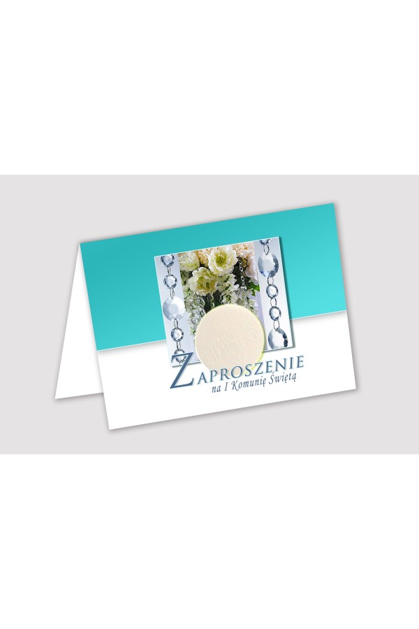 Personalized communion invitations from sets - Crystal blue Personalized communion invitations from sets - Crystal blue - obraz 1