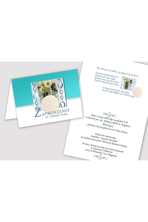 Personalized communion invitations from sets - Crystal blue Personalized communion invitations from sets - Crystal blue - obraz 2