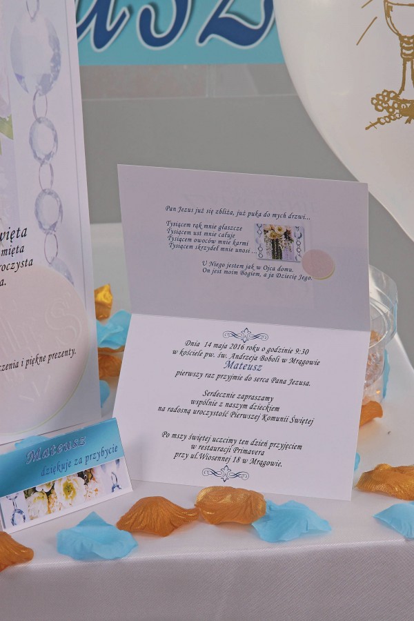 Personalized communion invitations from sets - Crystal blue Personalized communion invitations from sets - Crystal blue - obraz 3