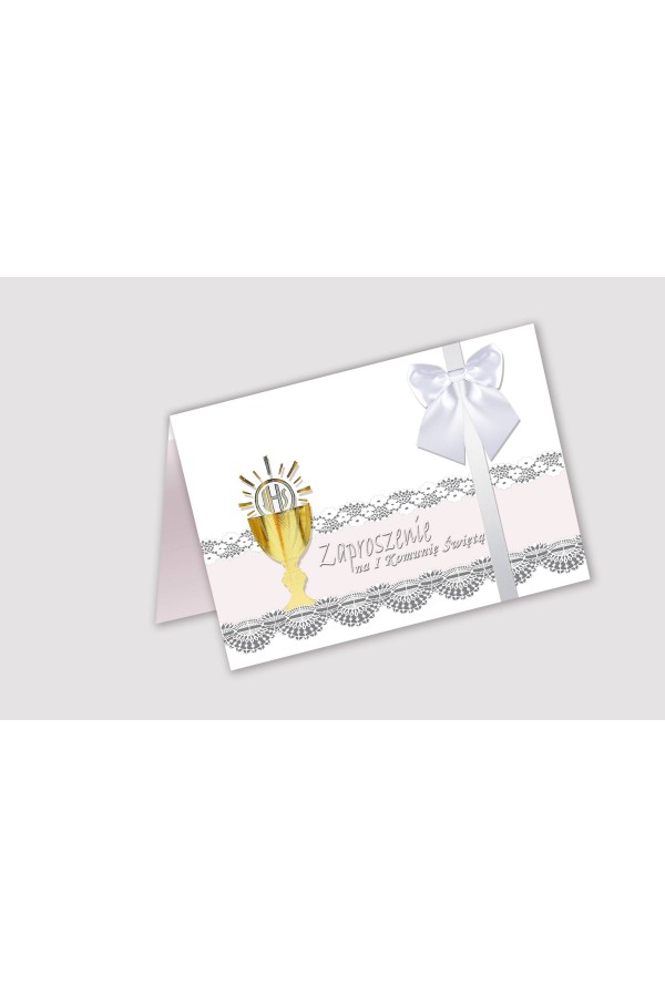 Invitations de communion personnalisées de séries - Dentelle blanche Invitations de communion personnalisées de séries - Dentelle blanche - obraz 1