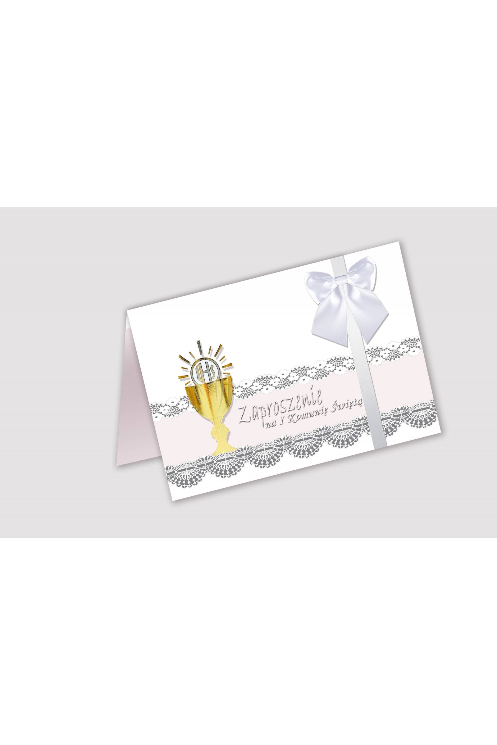 Invitations de communion personnalisées de séries - Dentelle blanche Invitations de communion personnalisées de séries - Dentelle blanche - obraz 1