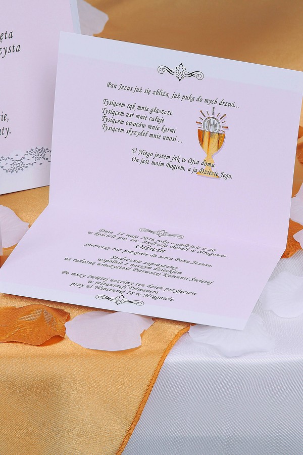 Invitations de communion personnalisées de séries - Dentelle blanche Invitations de communion personnalisées de séries - Dentelle blanche - obraz 3