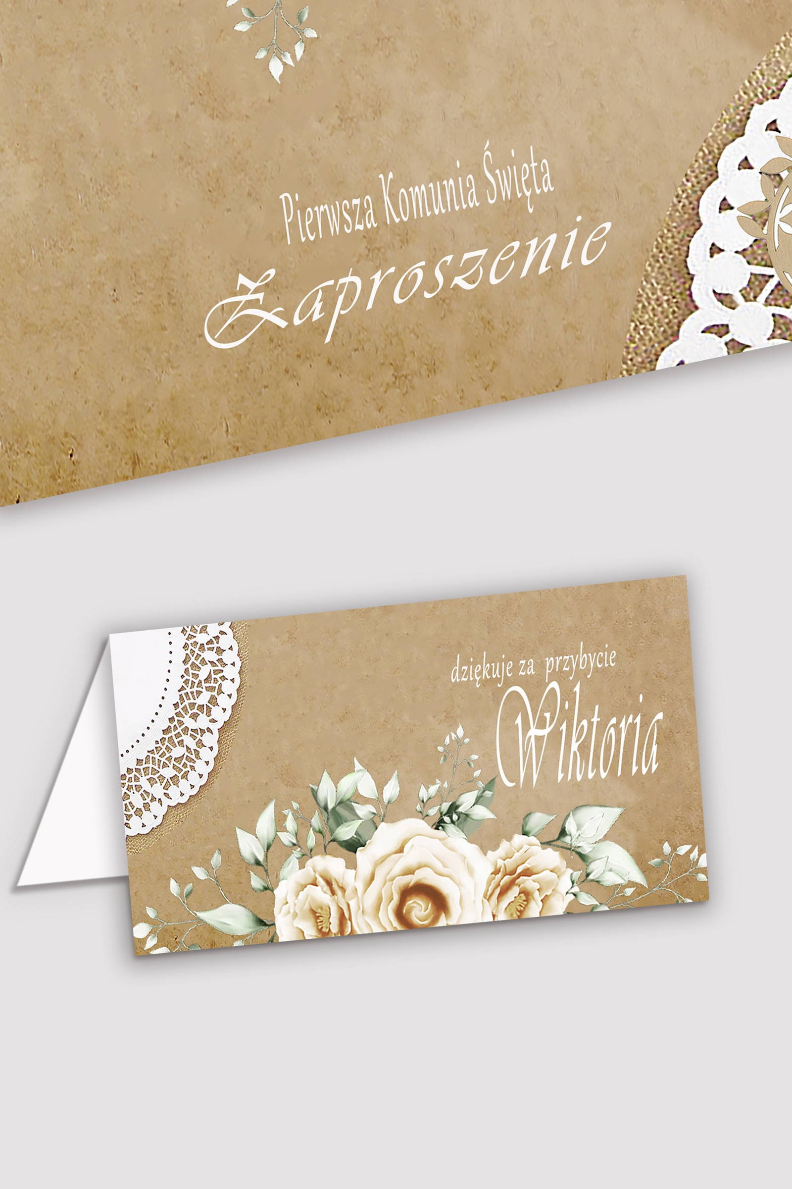 Vignettes de communion personnalisées - Parchemin beige Vignettes de communion personnalisées - Parchemin beige - obraz 0