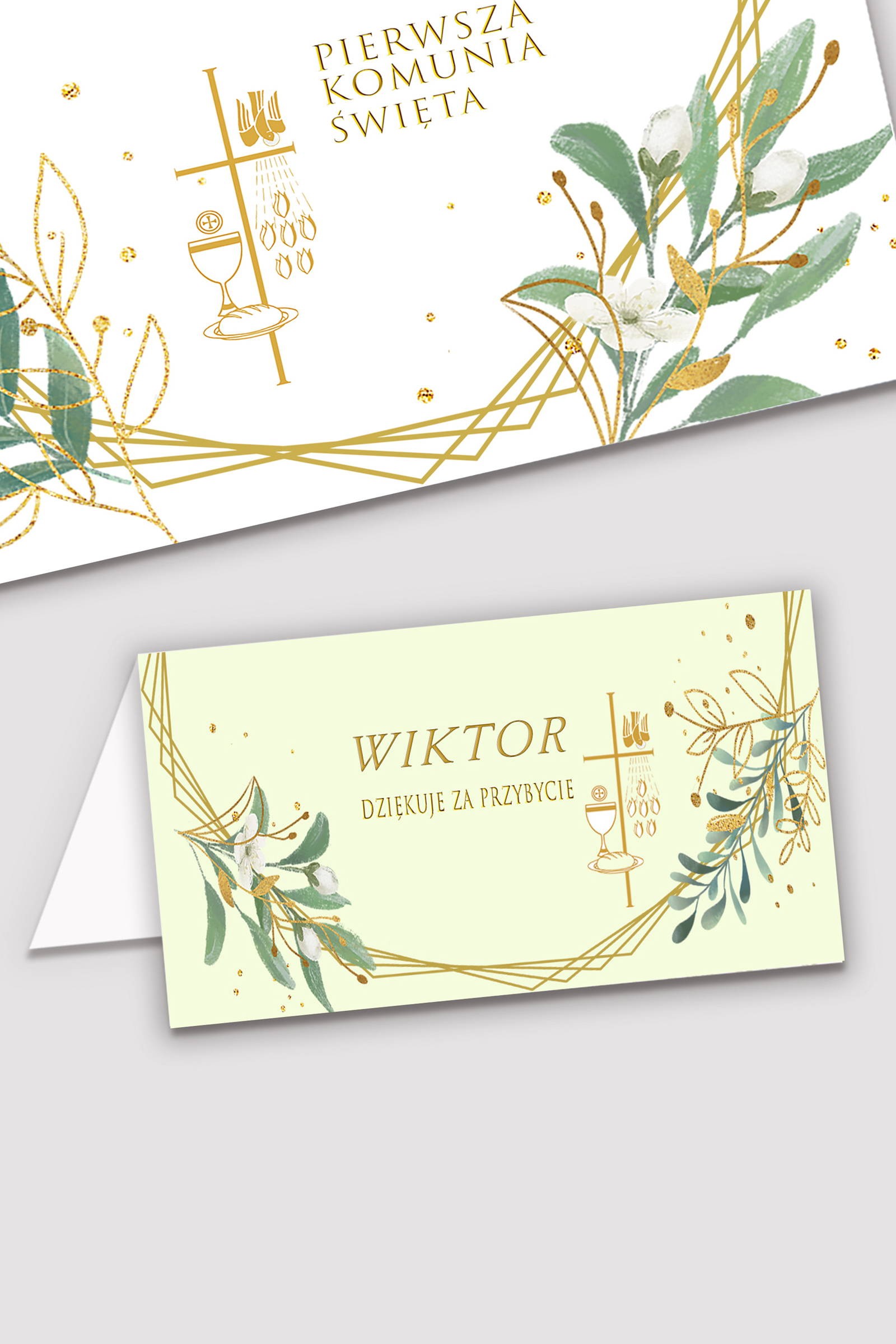 Personalized communion vignettes - Gold and twigs - obraz 0