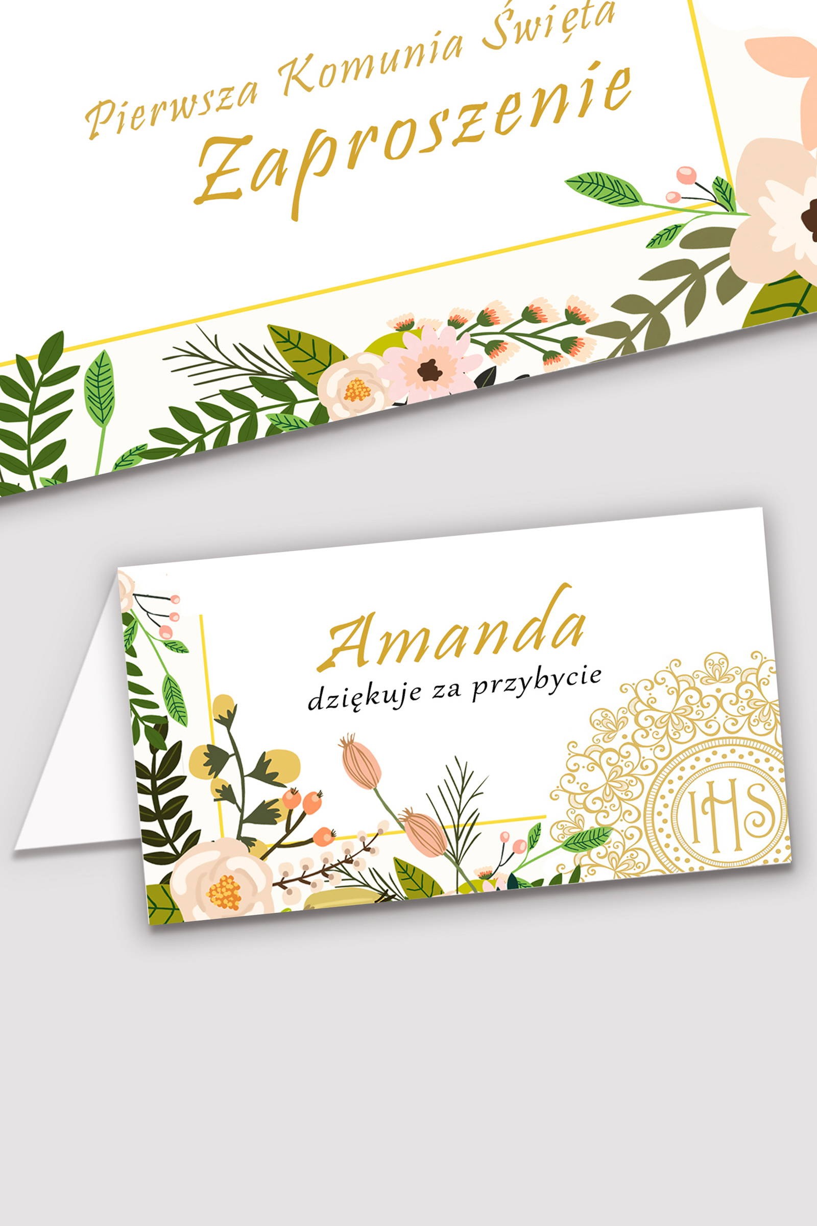 Vignettes de communion personnalisées - Coquelicots pastel - obraz 0