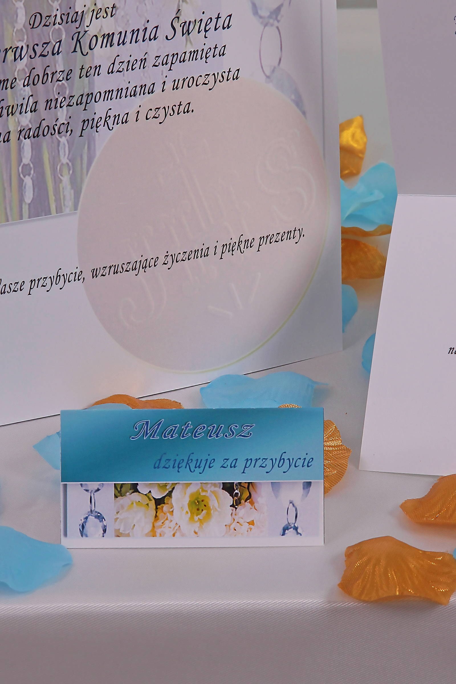 Vignettes de communion personnalisées - Bleu cristal Vignettes de communion personnalisées - Bleu cristal - obraz 3