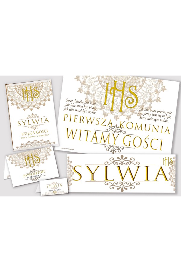 Personalized decorative communion set - Rosette Personalized decorative communion set - Rosette - obraz 1
