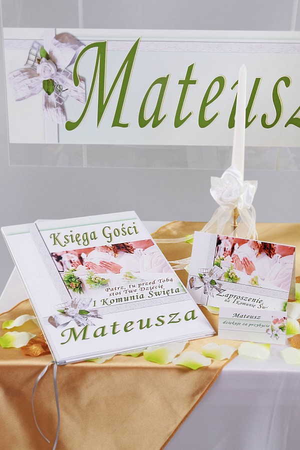 Personalized decorative communion set - Children's white Personalized decorative communion set - Children's white - obraz 2