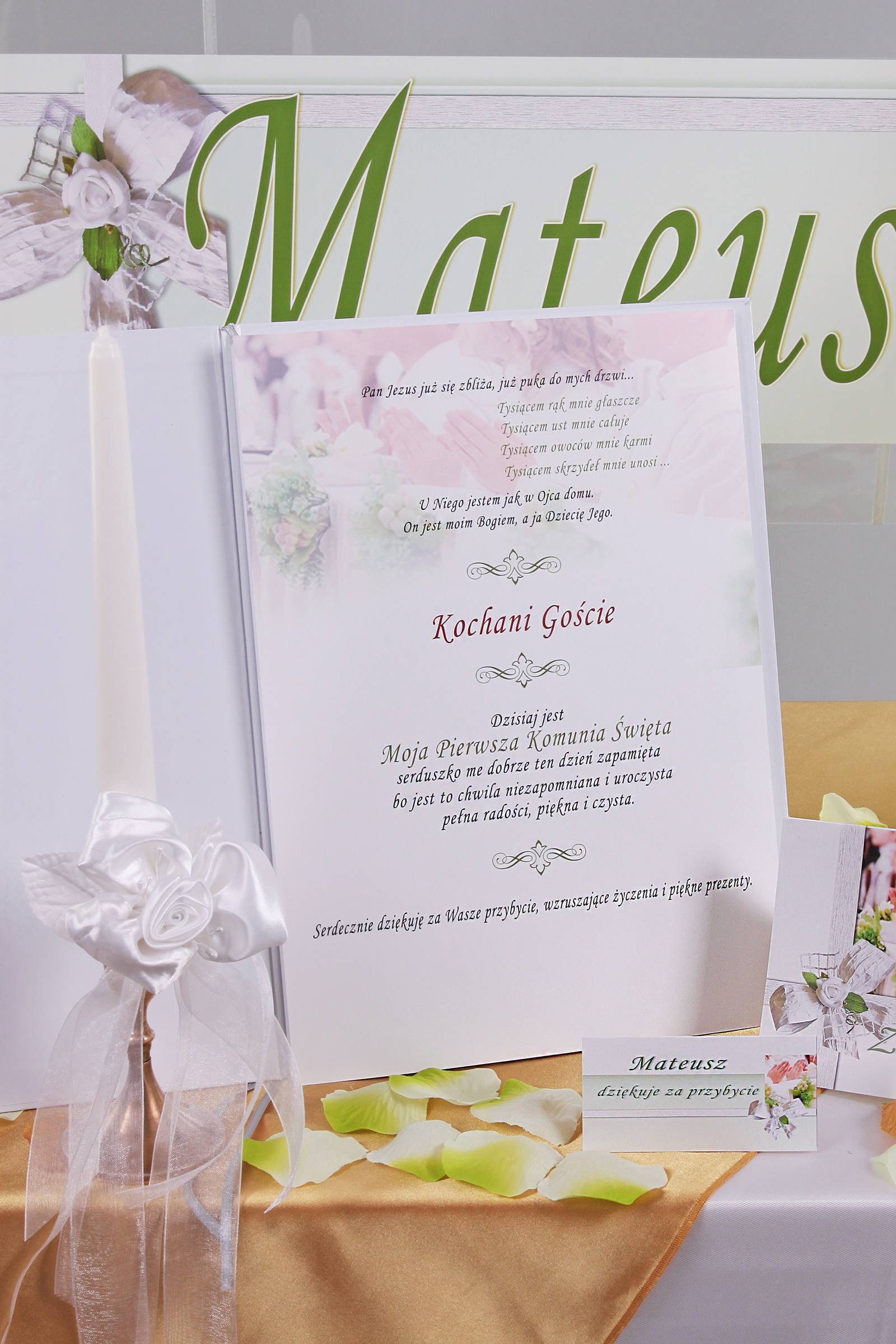 Personalized decorative communion set - Children's white Personalized decorative communion set - Children's white - obraz 3