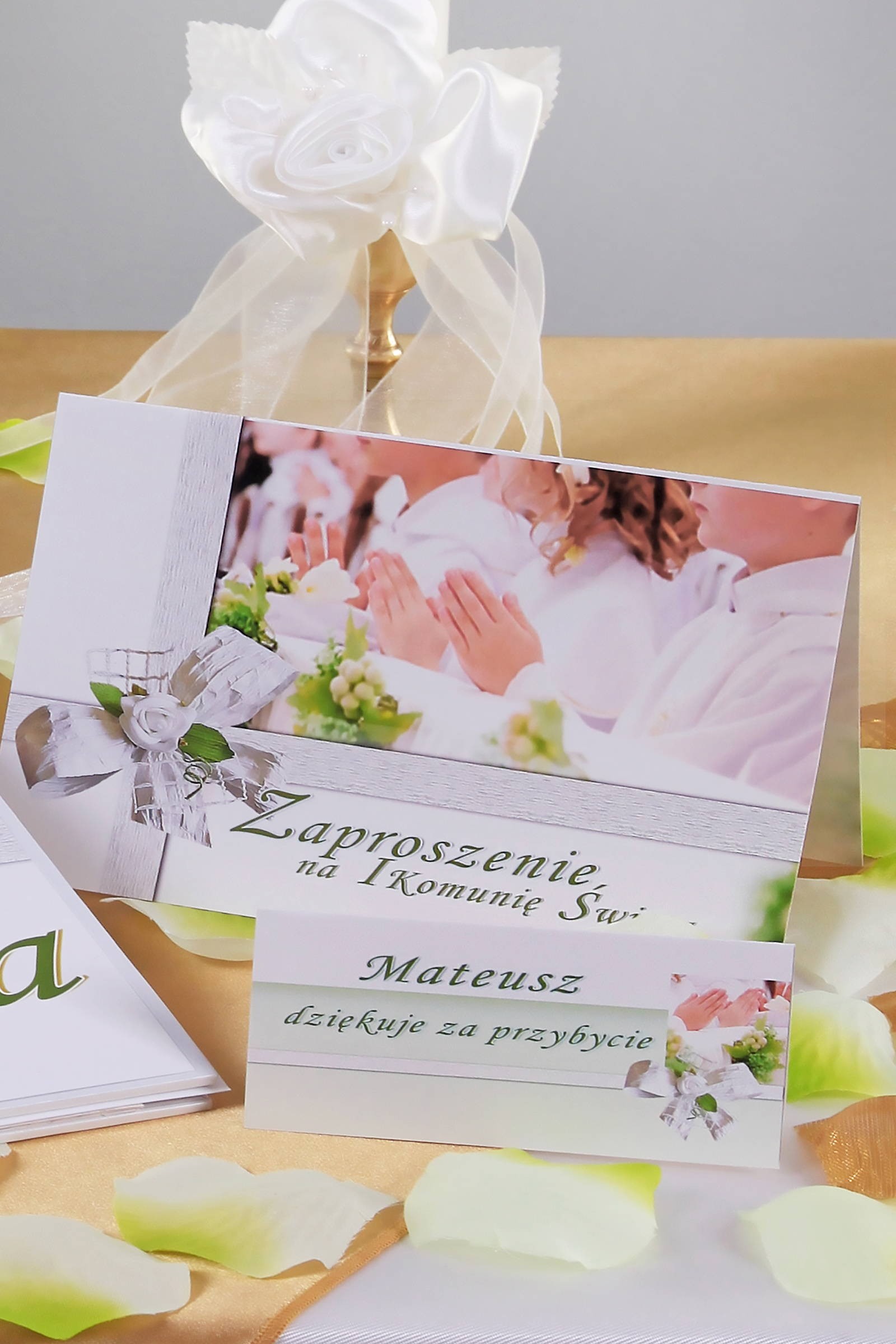 Personalized decorative communion set - Children's white Personalized decorative communion set - Children's white - obraz 5