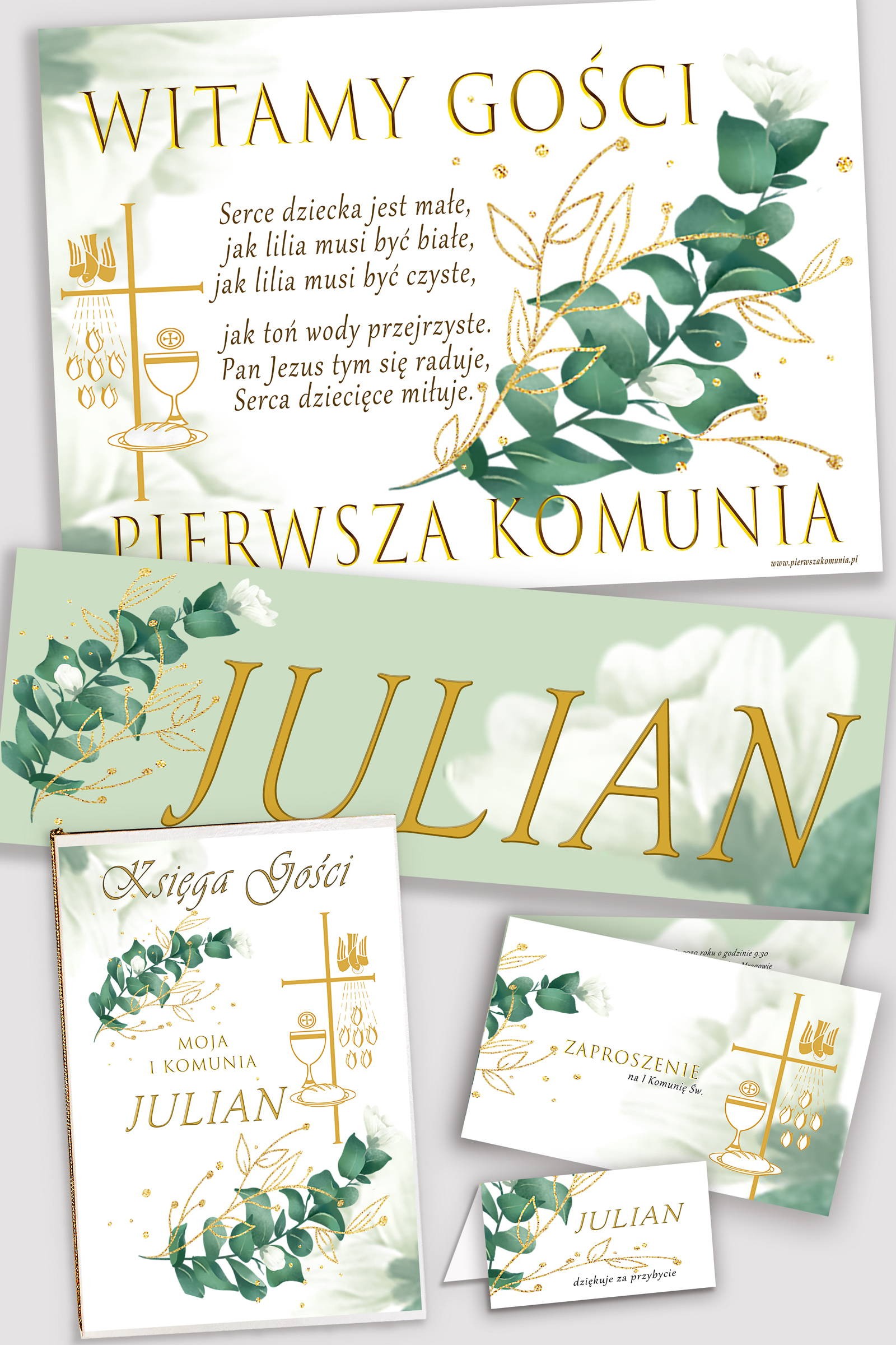 Service de communion décoratif personnalisé - Pétale blanc - obraz 0