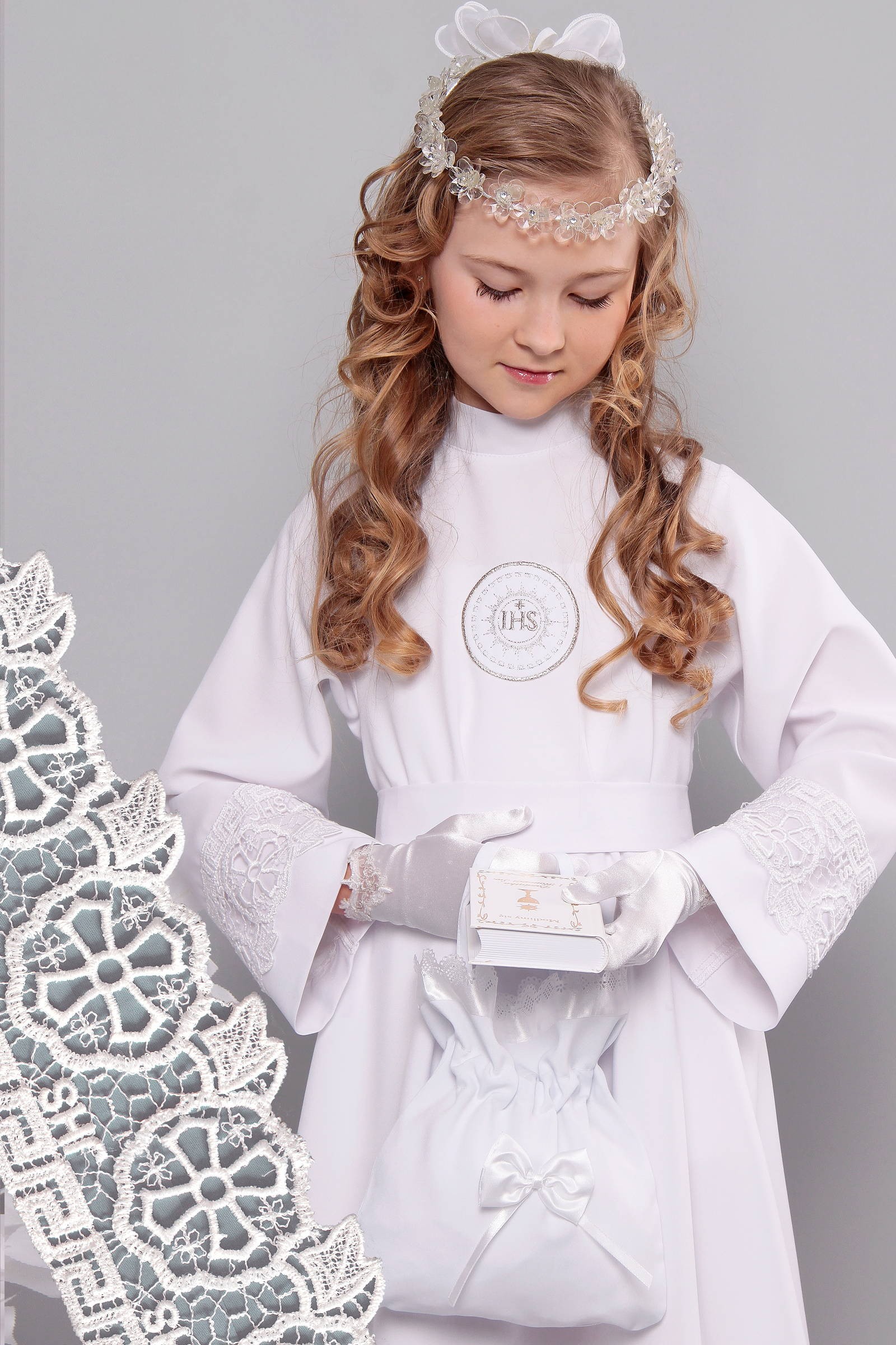 Aube de communion avec guipure 14a/UK-R1 - obraz 0