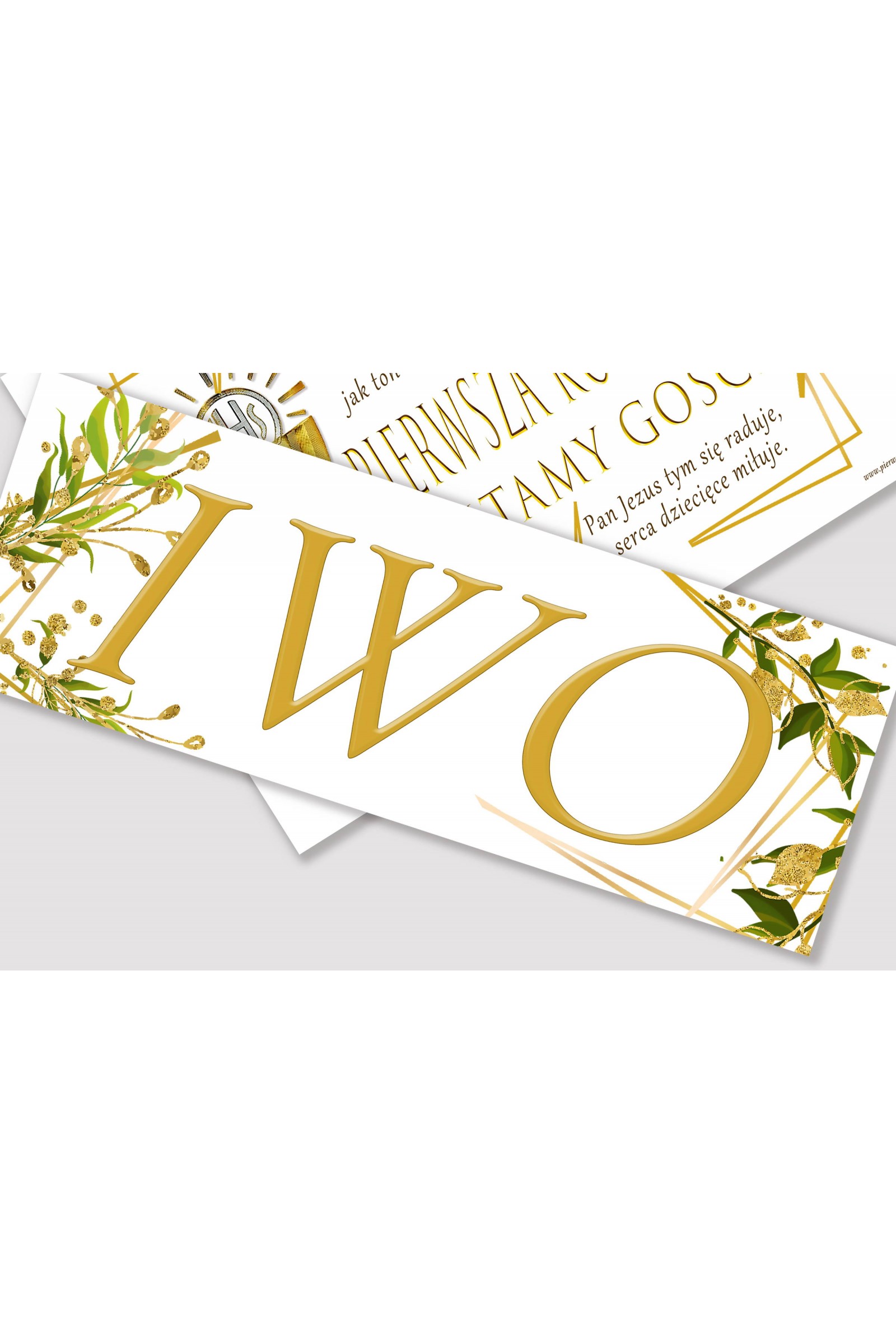 Ensemble de communion décoratif personnalisé - Breloques dorées - obraz 2