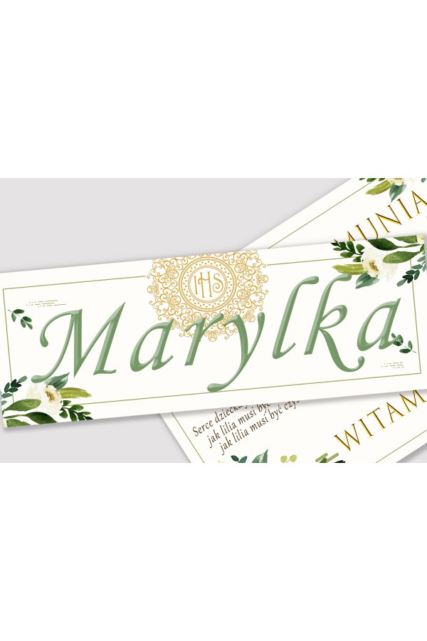 Ensemble de communion décoratif personnalisé - Bouquet blanc - obraz 2