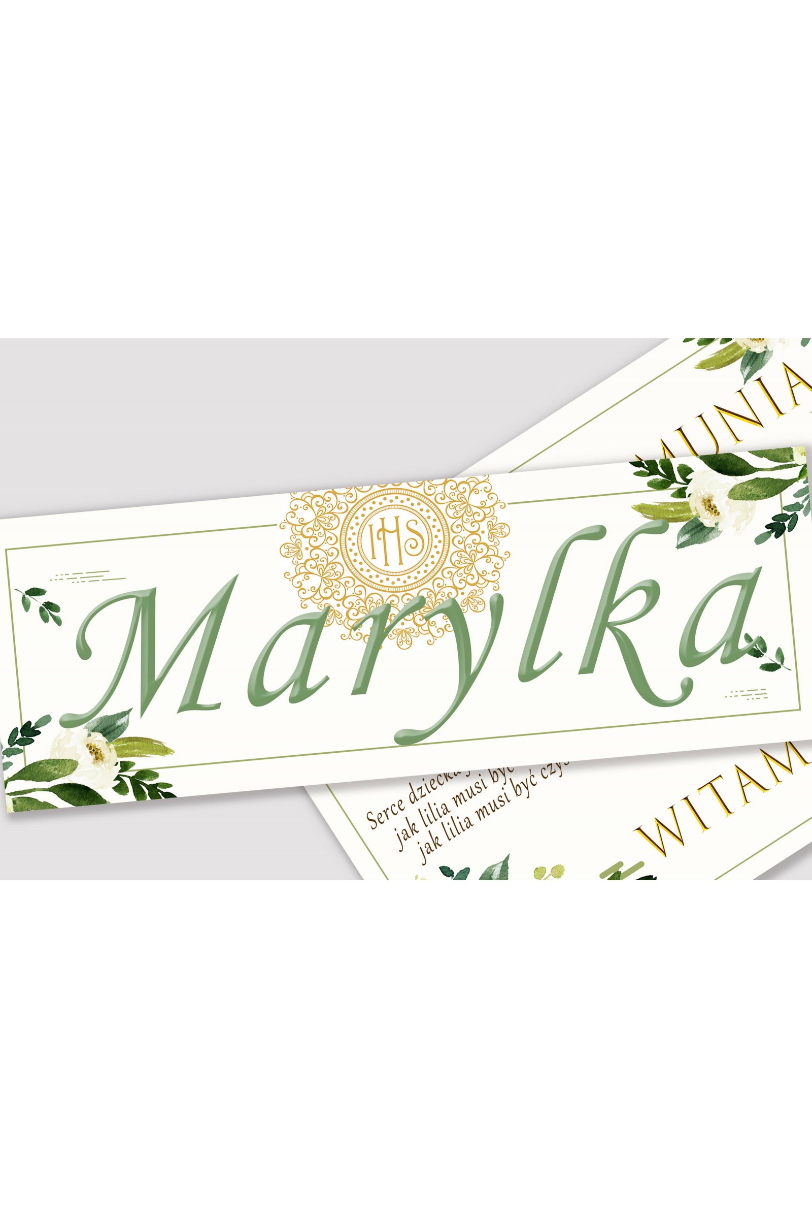 Ensemble de communion décoratif personnalisé - Bouquet blanc - obraz 2