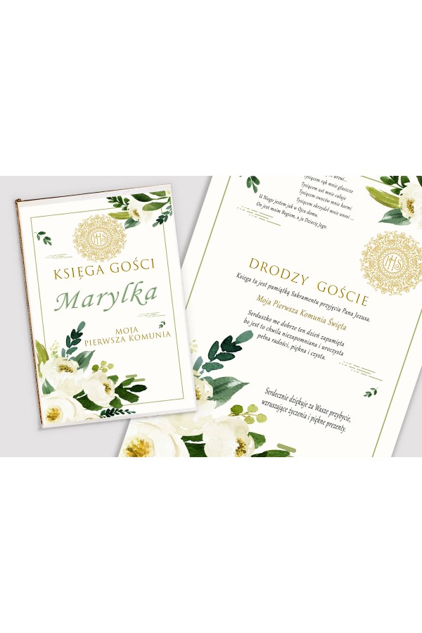 Ensemble de communion décoratif personnalisé - Bouquet blanc - obraz 4