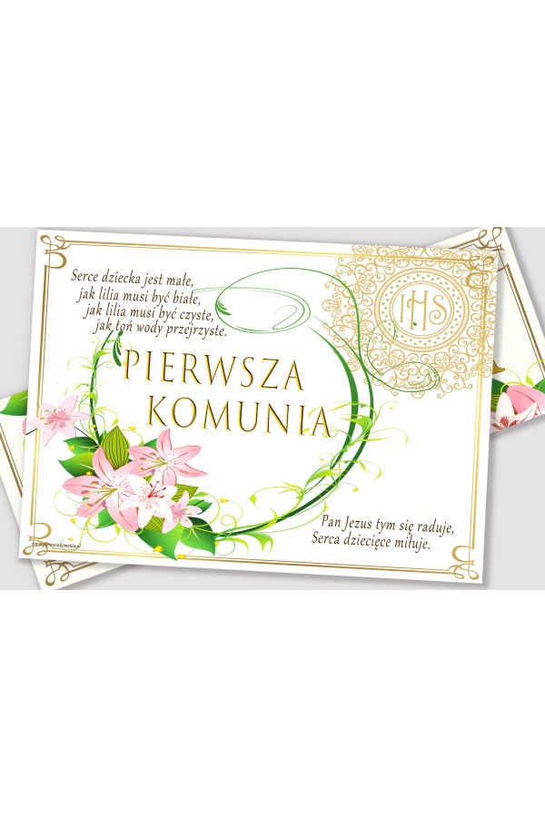 Personalized decorative communion set - Delicacy of lilies - obraz 3