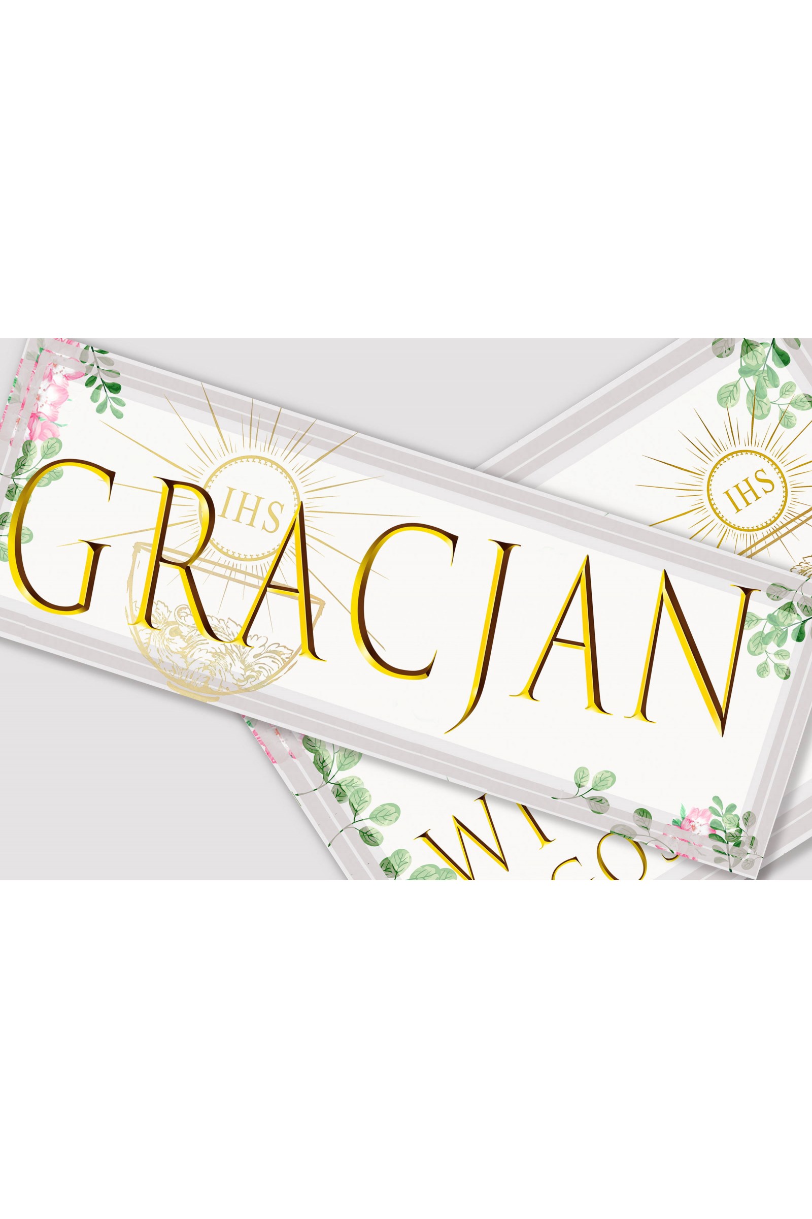 Ensemble de communion décoratif personnalisé - Violettes aquarelle - obraz 2