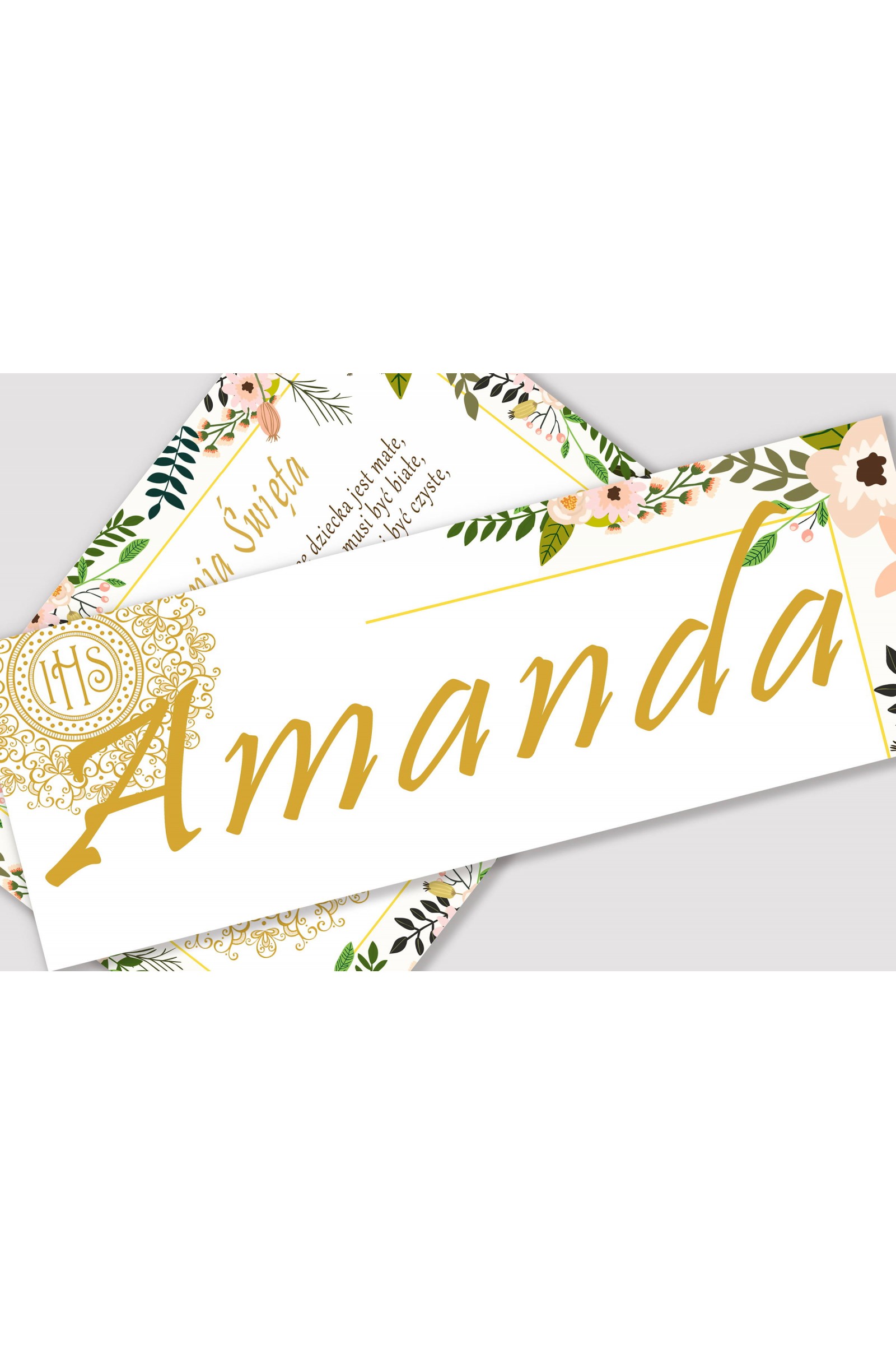 Personalized decorative communion set - Pastel poppies - obraz 2