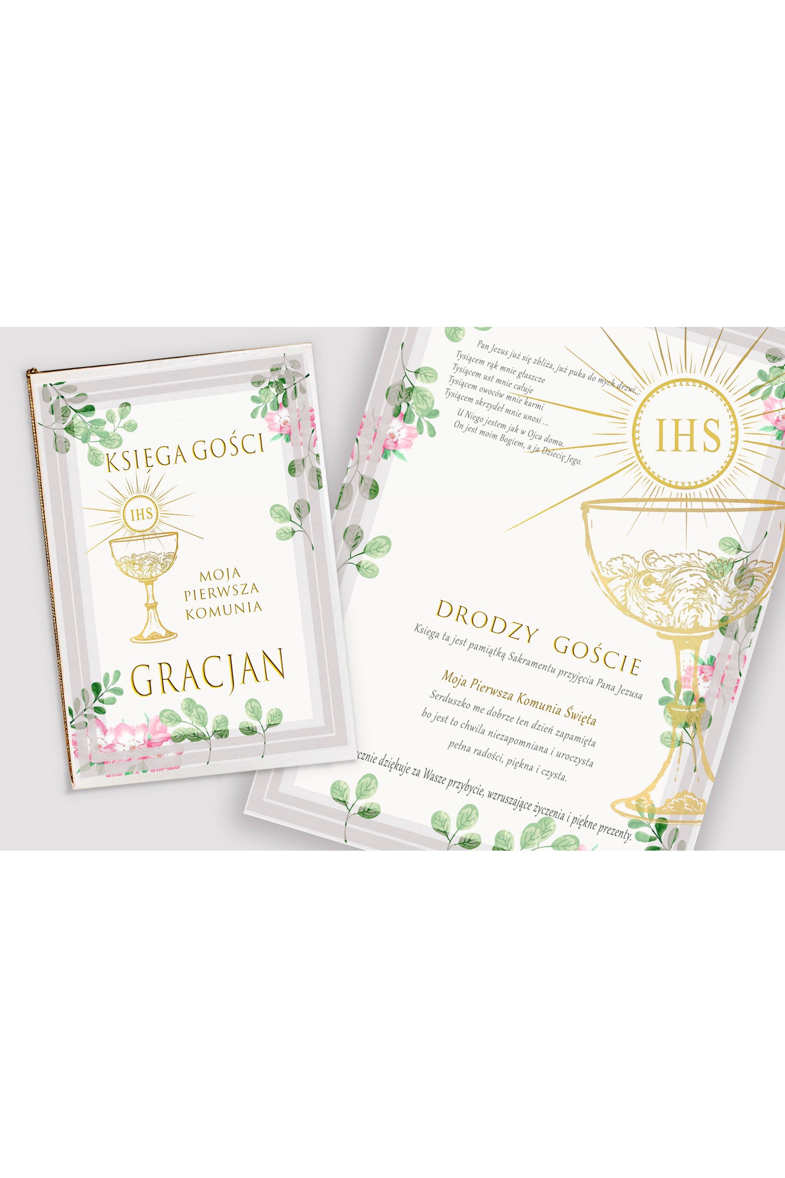 Ensemble de communion décoratif personnalisé - Violettes aquarelle - obraz 4