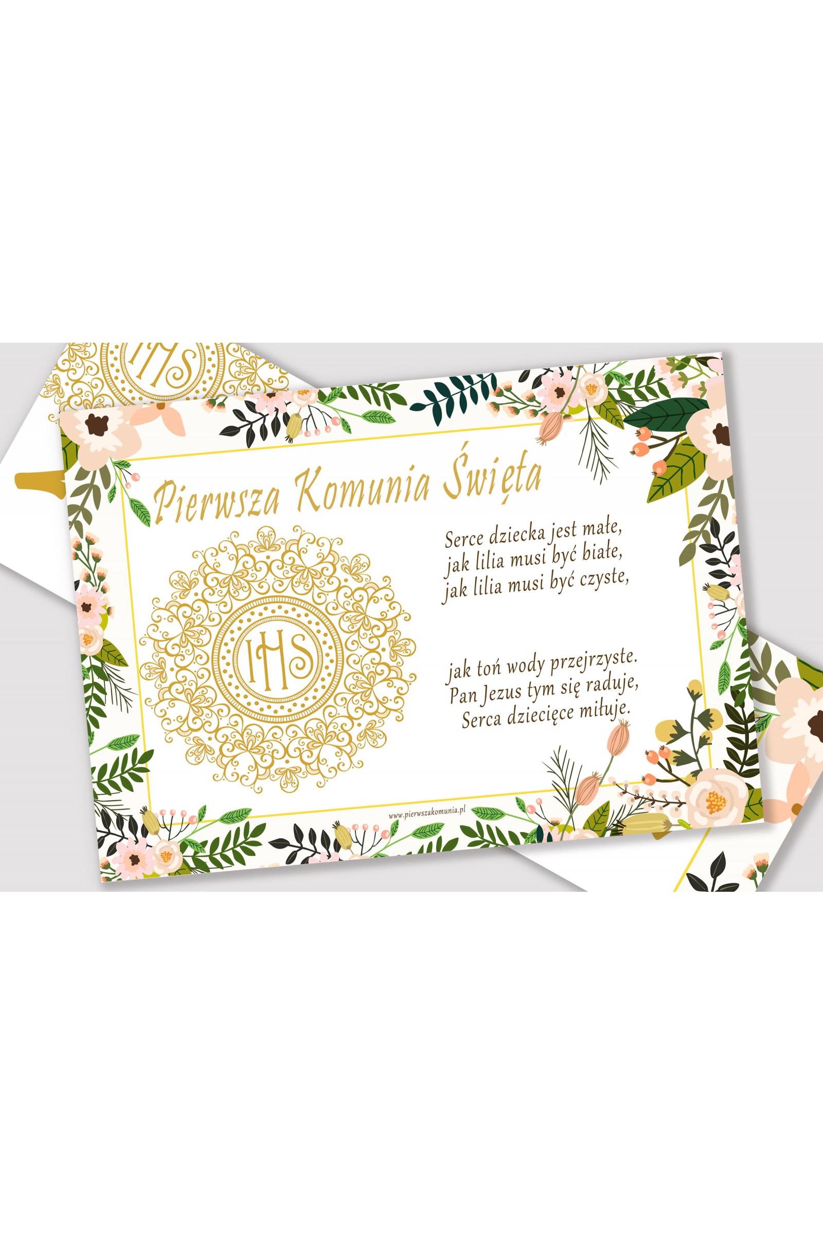 Personalized decorative communion set - Pastel poppies - obraz 3