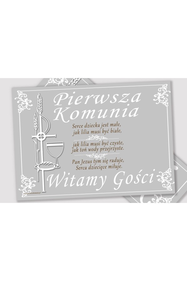 Personalized decorative communion set - White elegance - obraz 3