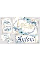 Personalized decorative communion set - Blue Watercolor - obraz 0