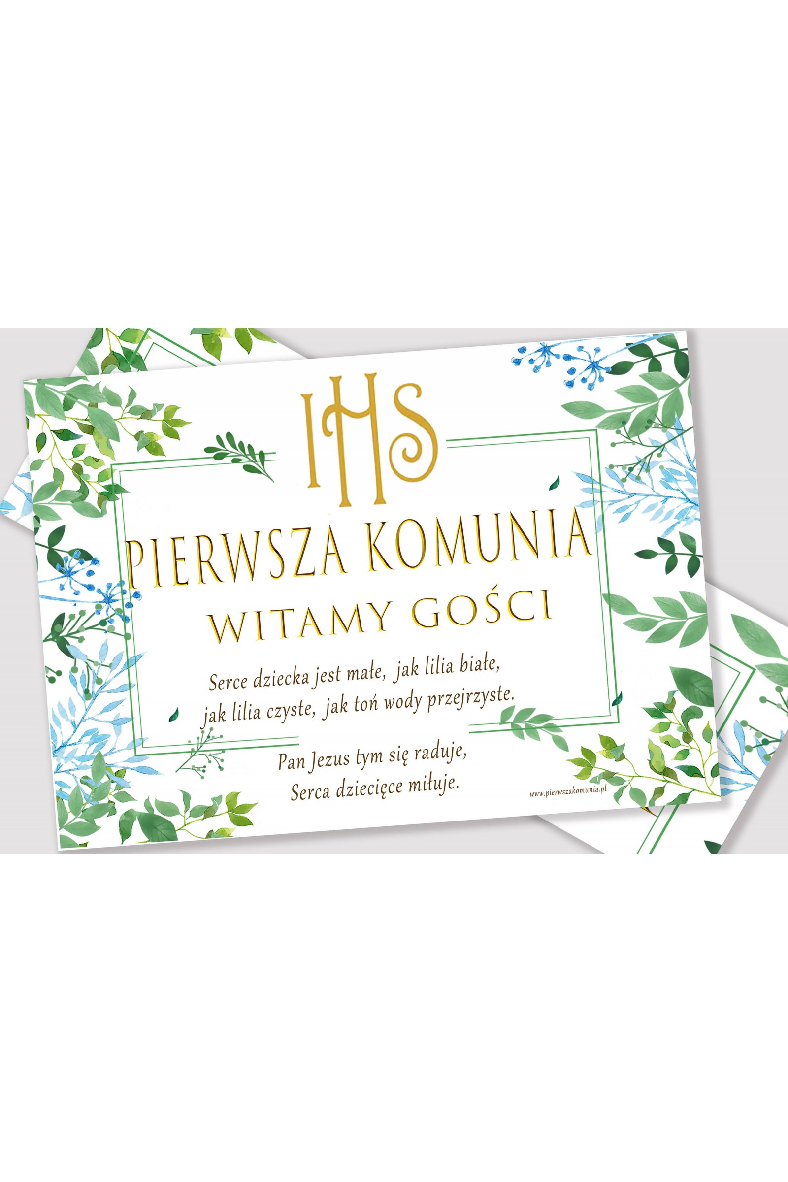 Ensemble de communion décoratif personnalisé - Feuilles de printemps Ensemble de communion décoratif personnalisé - Feuilles de printemps - obraz 3