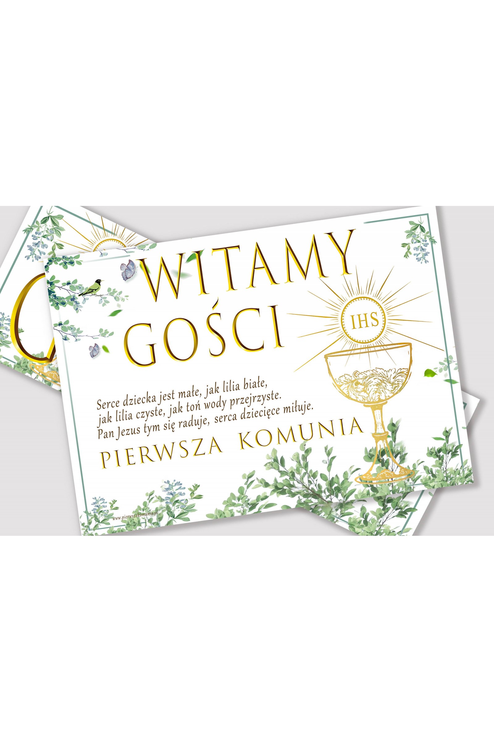 Personalized decorative communion set - Nightingale in the grove - obraz 3