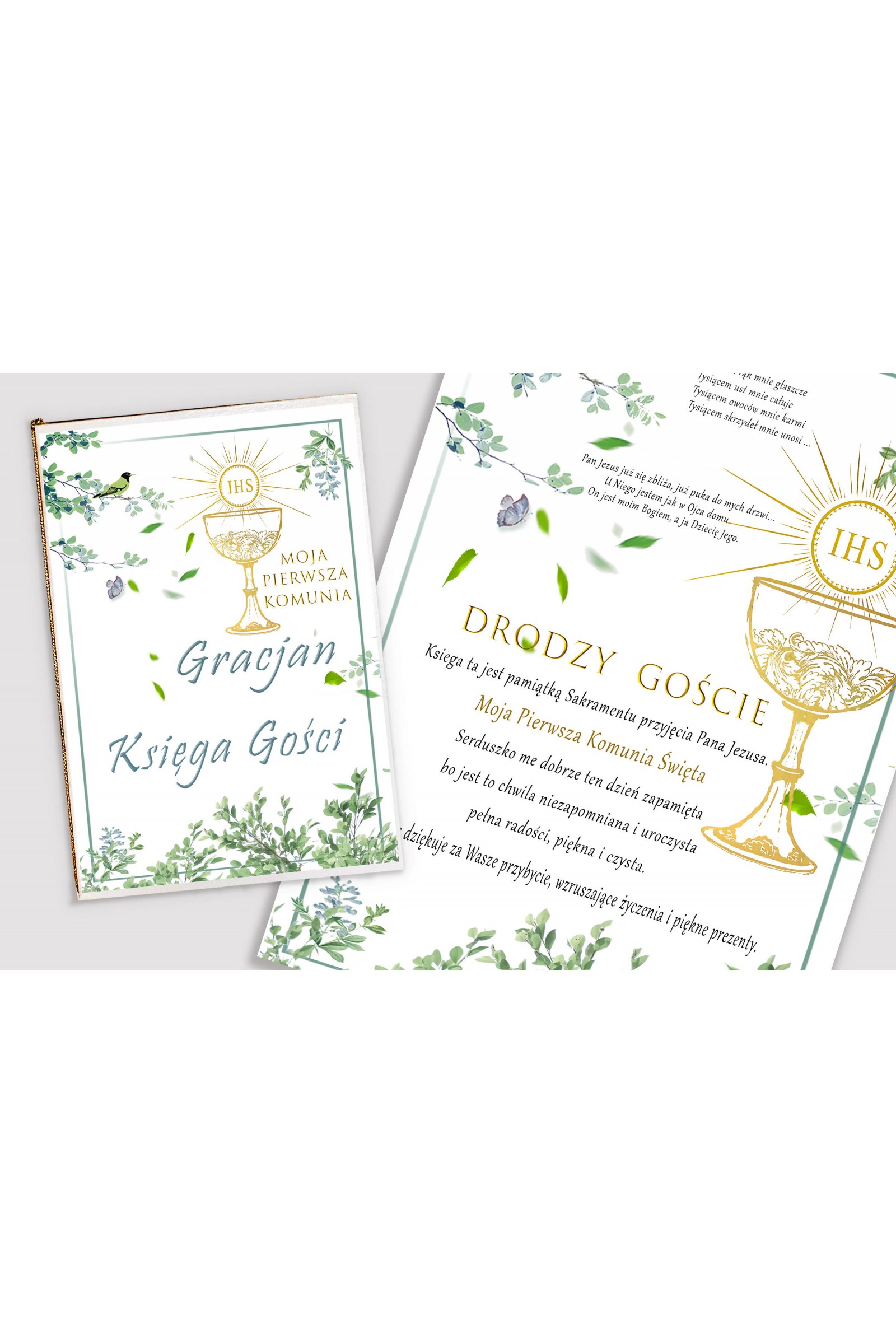 Personalized decorative communion set - Nightingale in the grove - obraz 4