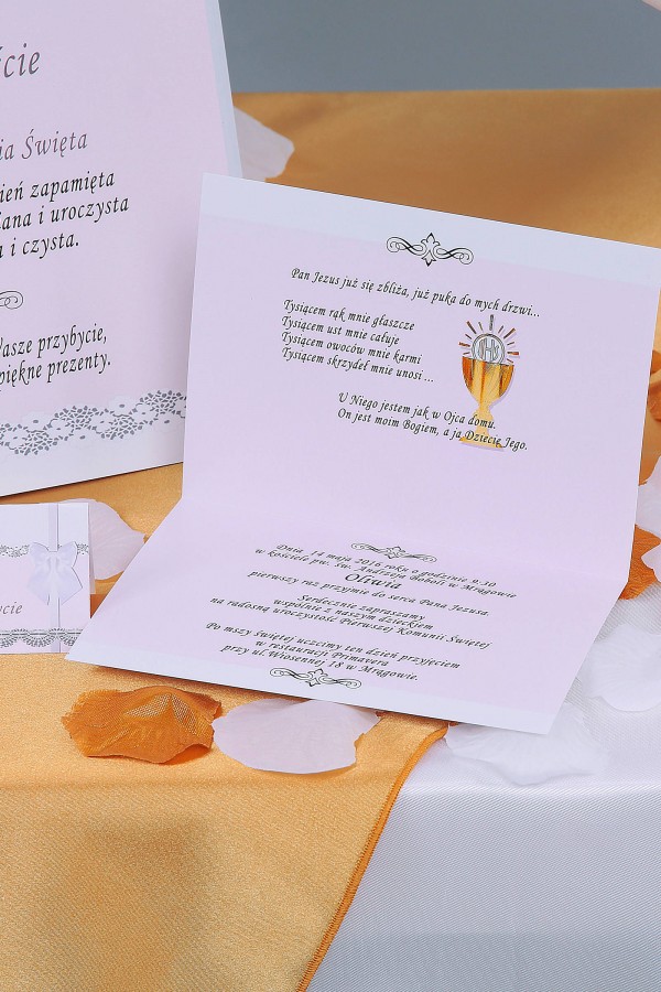 Ensemble décoratif personnalisé pour communion - Blanc dentelle Ensemble décoratif personnalisé pour communion - Blanc dentelle - obraz 4