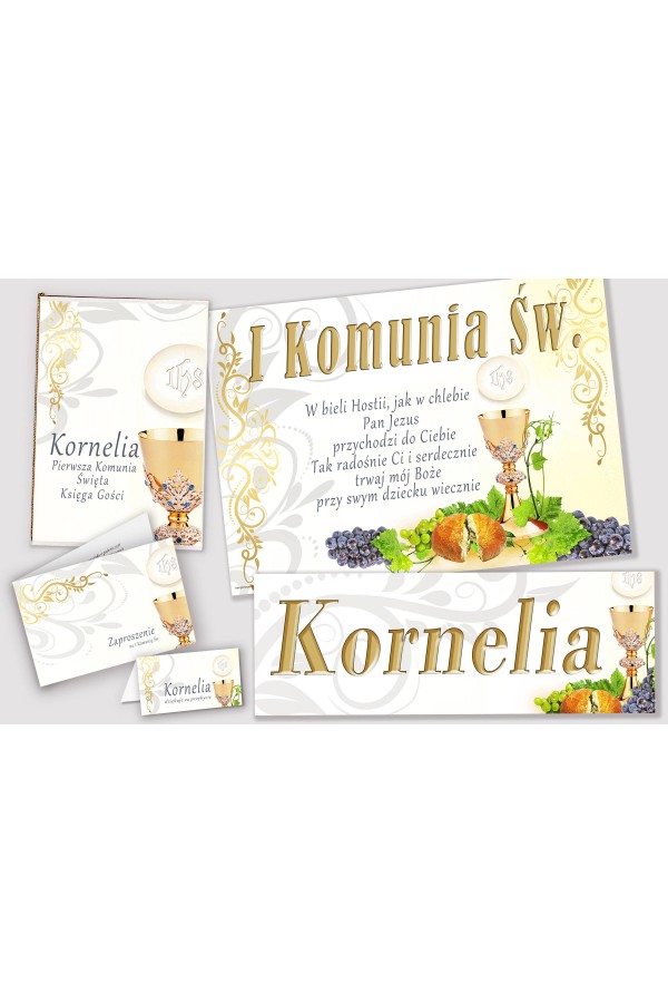 Personalized decorative communion set - Chalice - obraz 1