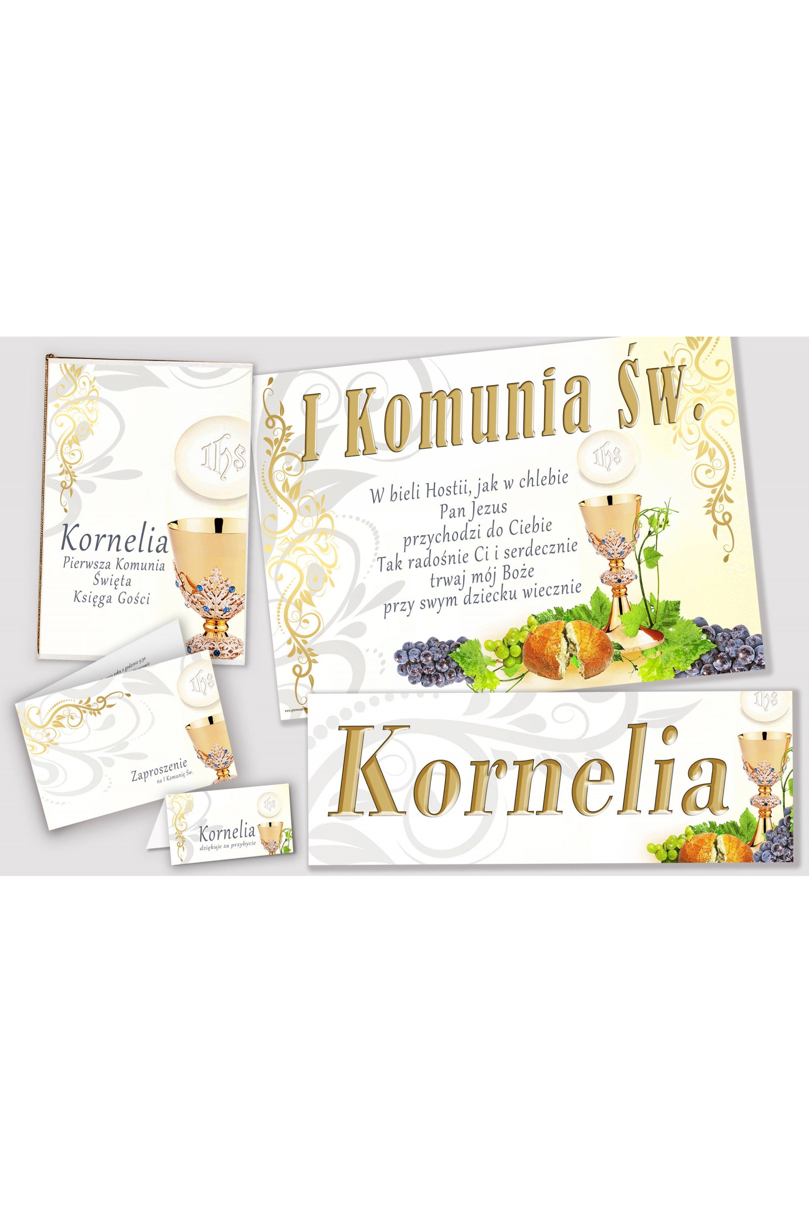 Personalized decorative communion set - Chalice - obraz 1