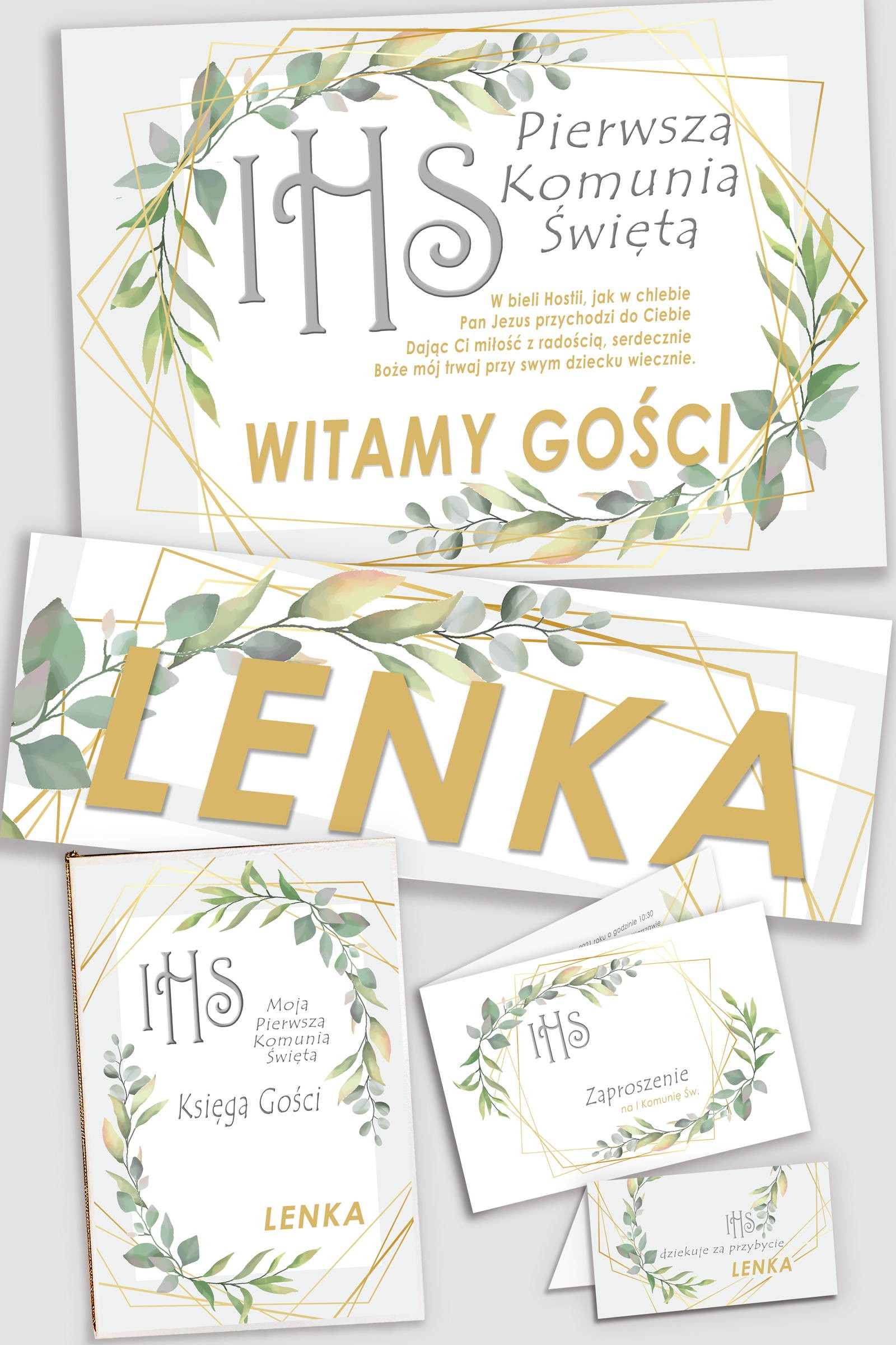 Personalized decorative communion set - Misty morning - obraz 0