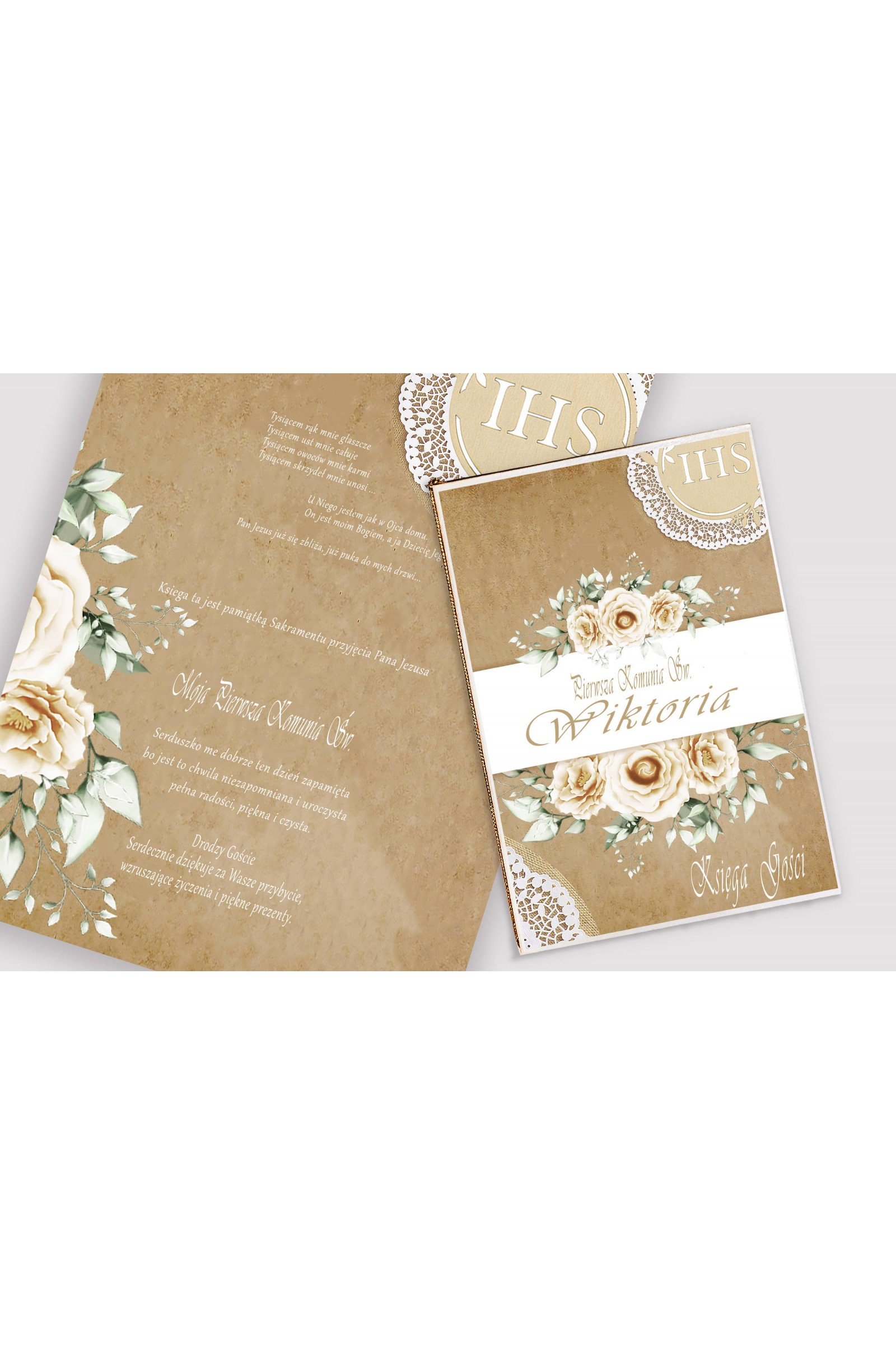 Personalized decorative communion set - Parchment beige Personalized decorative communion set - Parchment beige - obraz 4