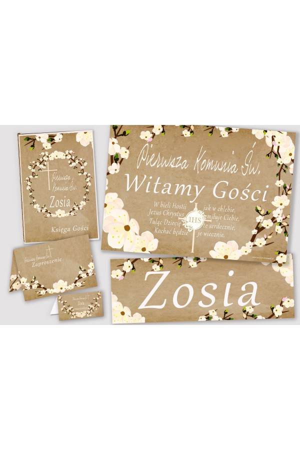 Ensemble de communion décoratif personnalisé - Verger sur parchemin - obraz 1