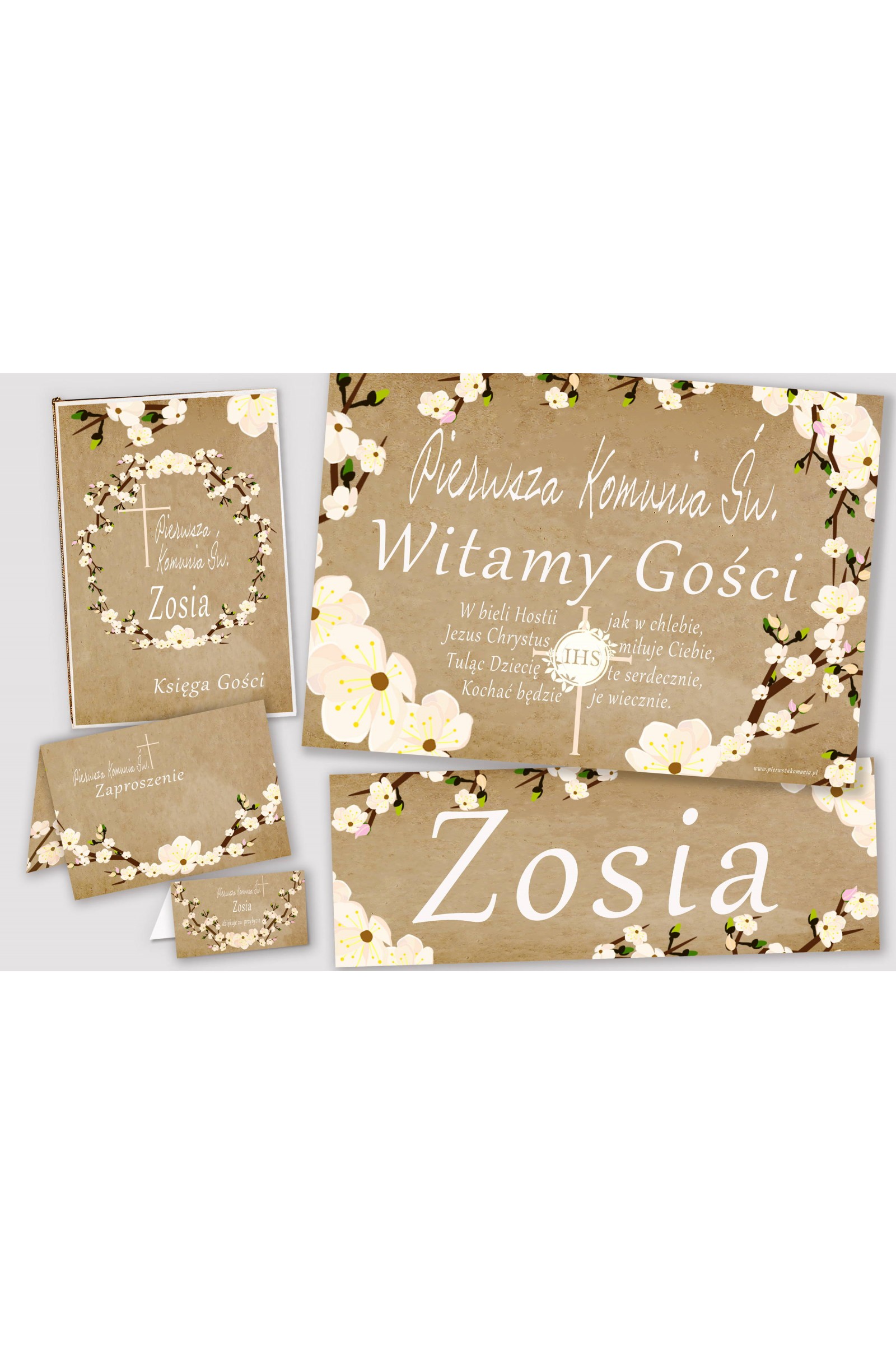 Ensemble de communion décoratif personnalisé - Verger sur parchemin - obraz 1