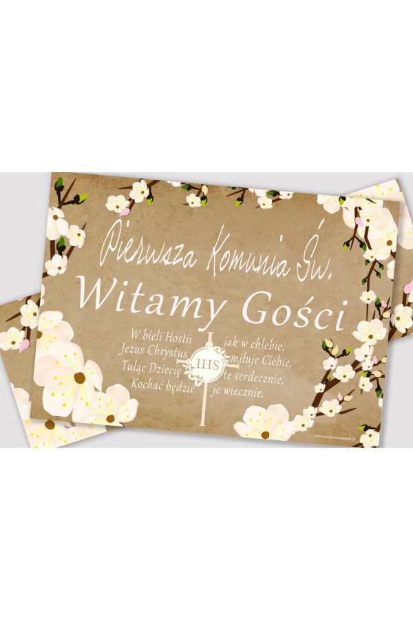 Ensemble de communion décoratif personnalisé - Verger sur parchemin - obraz 3