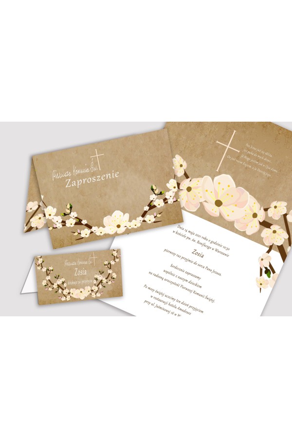 Ensemble de communion décoratif personnalisé - Verger sur parchemin - obraz 5