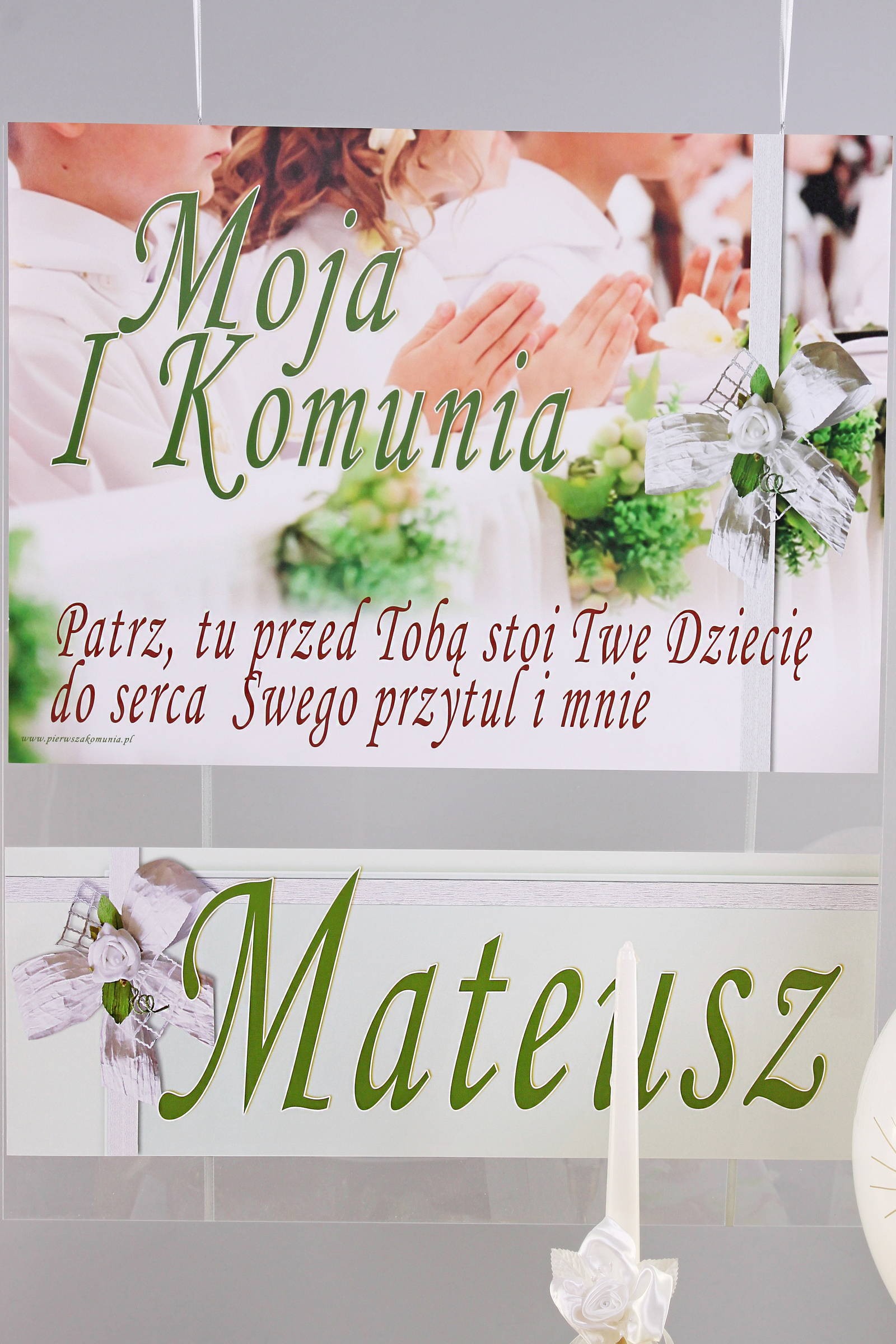 Personalized communion poster with name - Children's white Personalized communion poster with name - Children's white - obraz 0